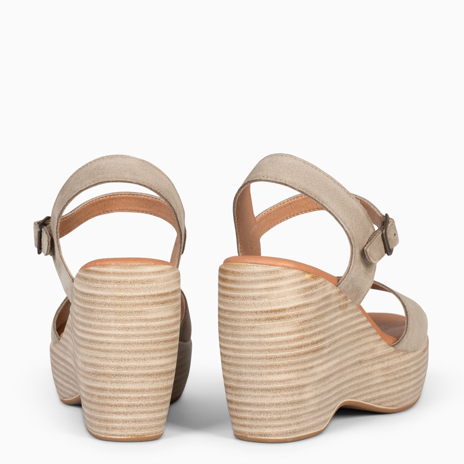 SIDNEY – TAUPE wedge sandals