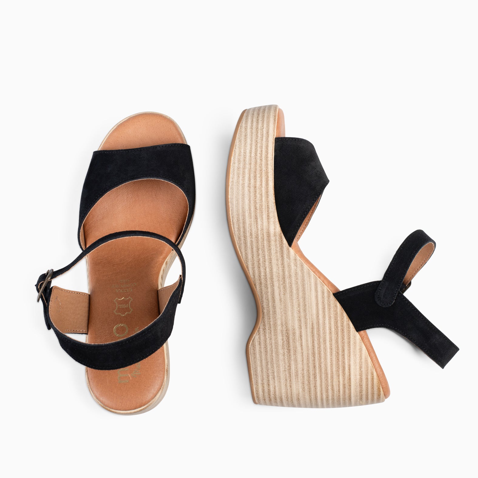 SIDNEY – BLACK wedge sandals