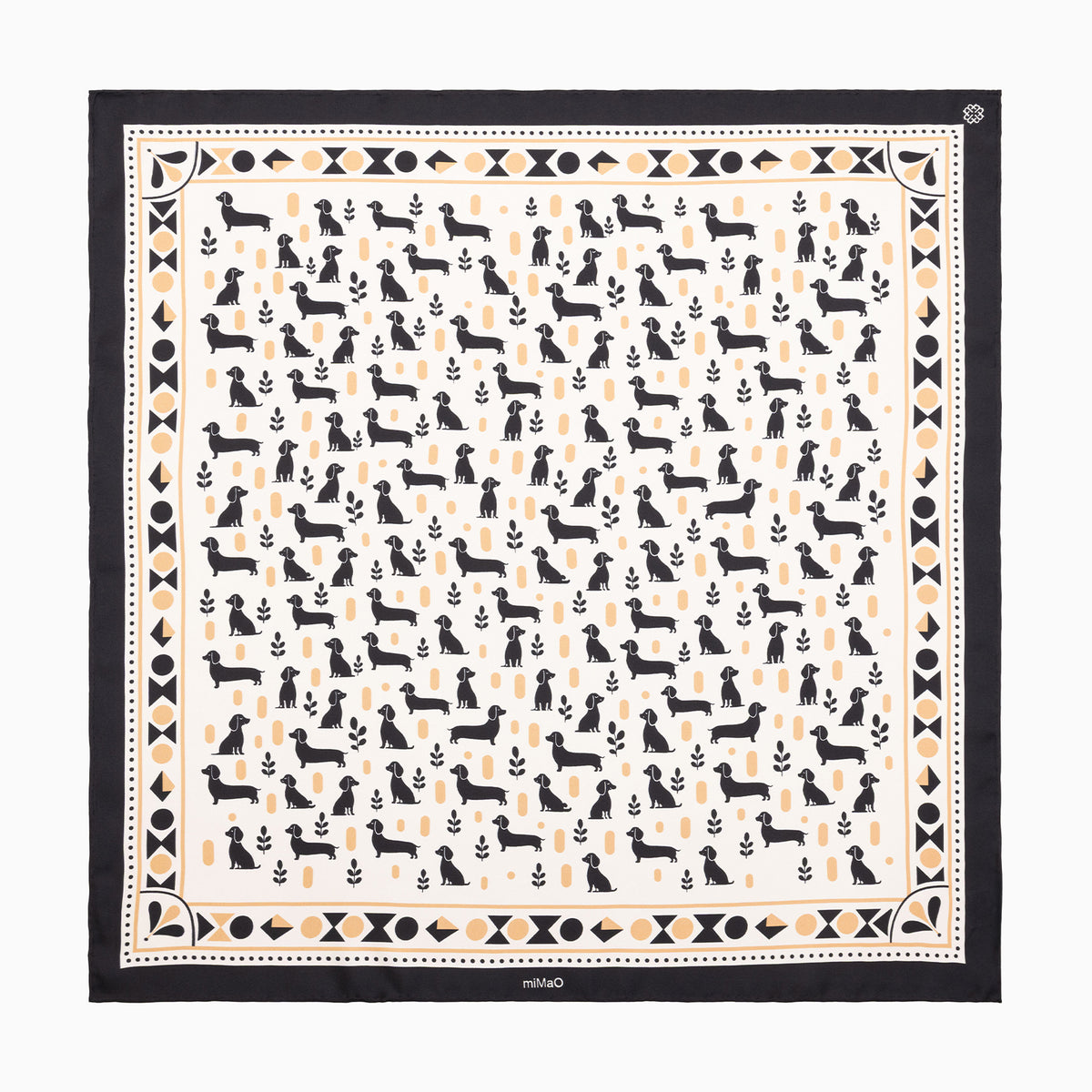 DACHSHUND SCRAF - 100% silk scarf with a dachshund print