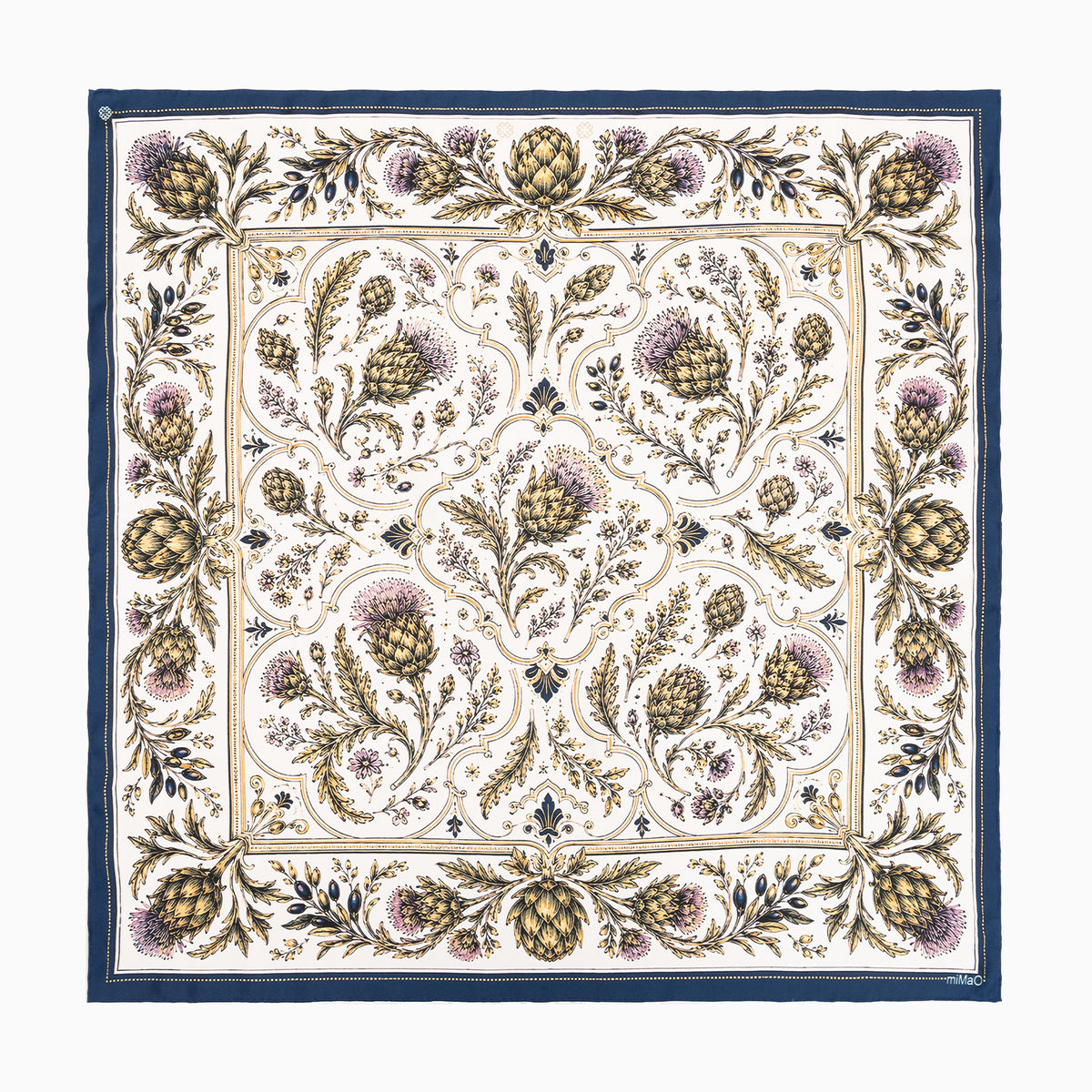 HARMONY SCARF - 100% silk scarf with an antichoke print