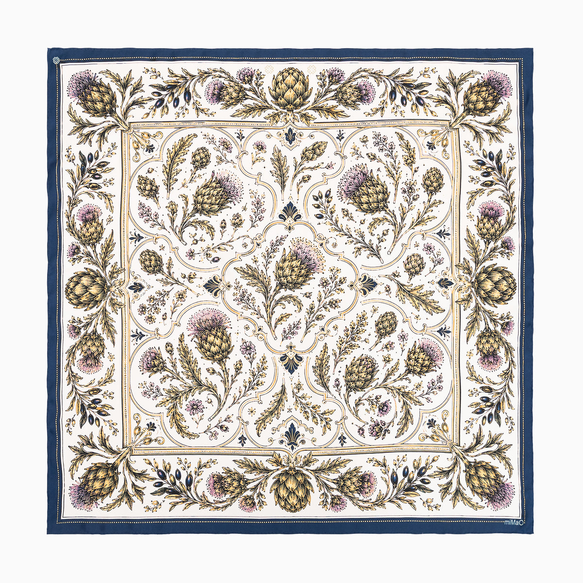 PAÑUELO ARMONÍA - Pañuelo 100% seda con estampado de alcanthium BEIGE