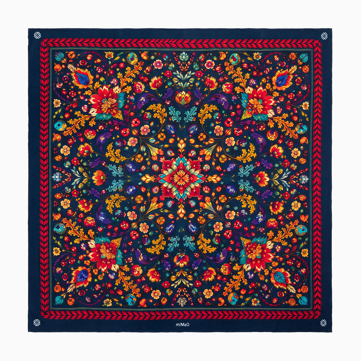 PARADISE SCARF - 100% wool scarf with a floral print