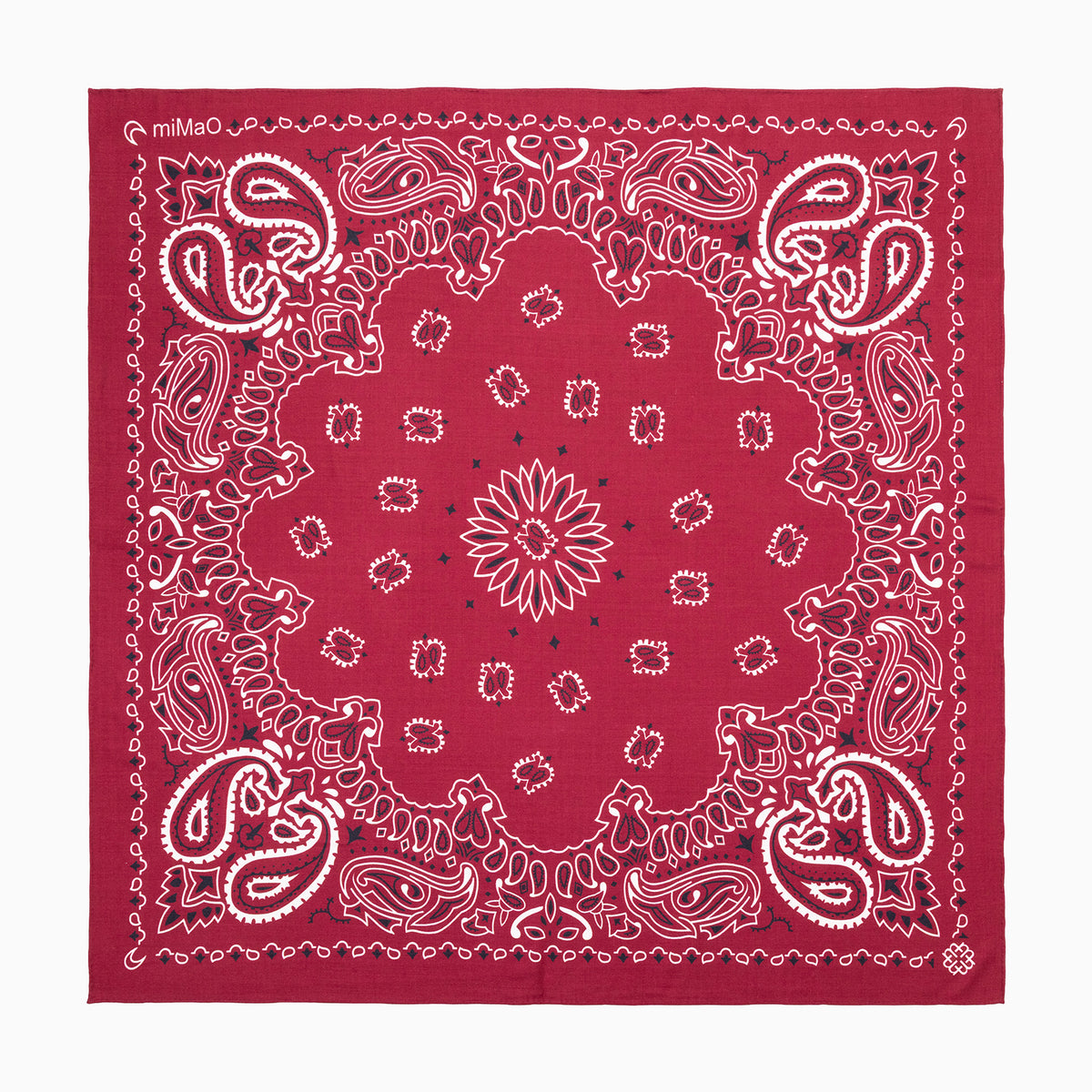 VERAGUAS SCARF - Wool and silk scarf with a red print