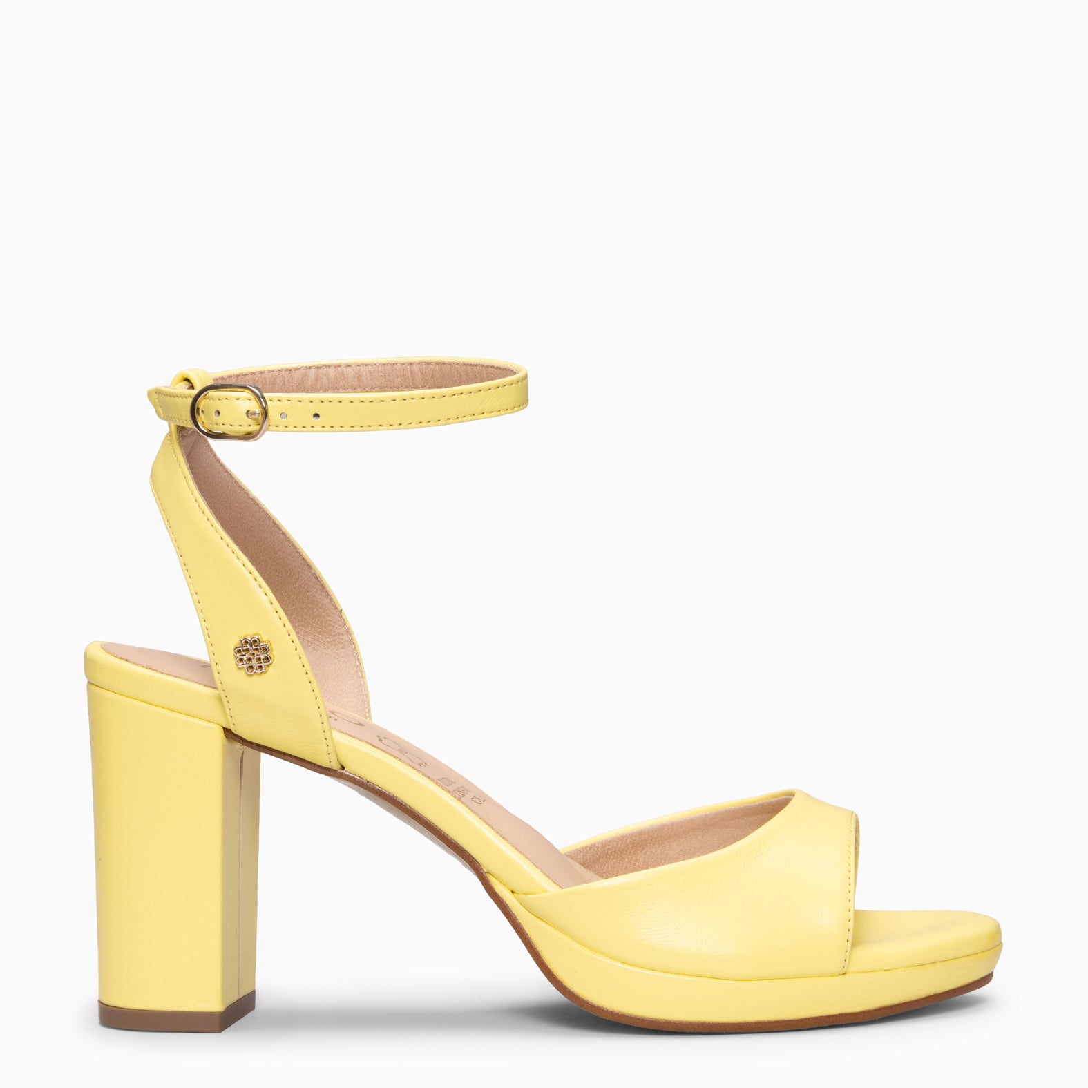 DALIDA - Sandalias de tacón ancho destalonado AMARILLO