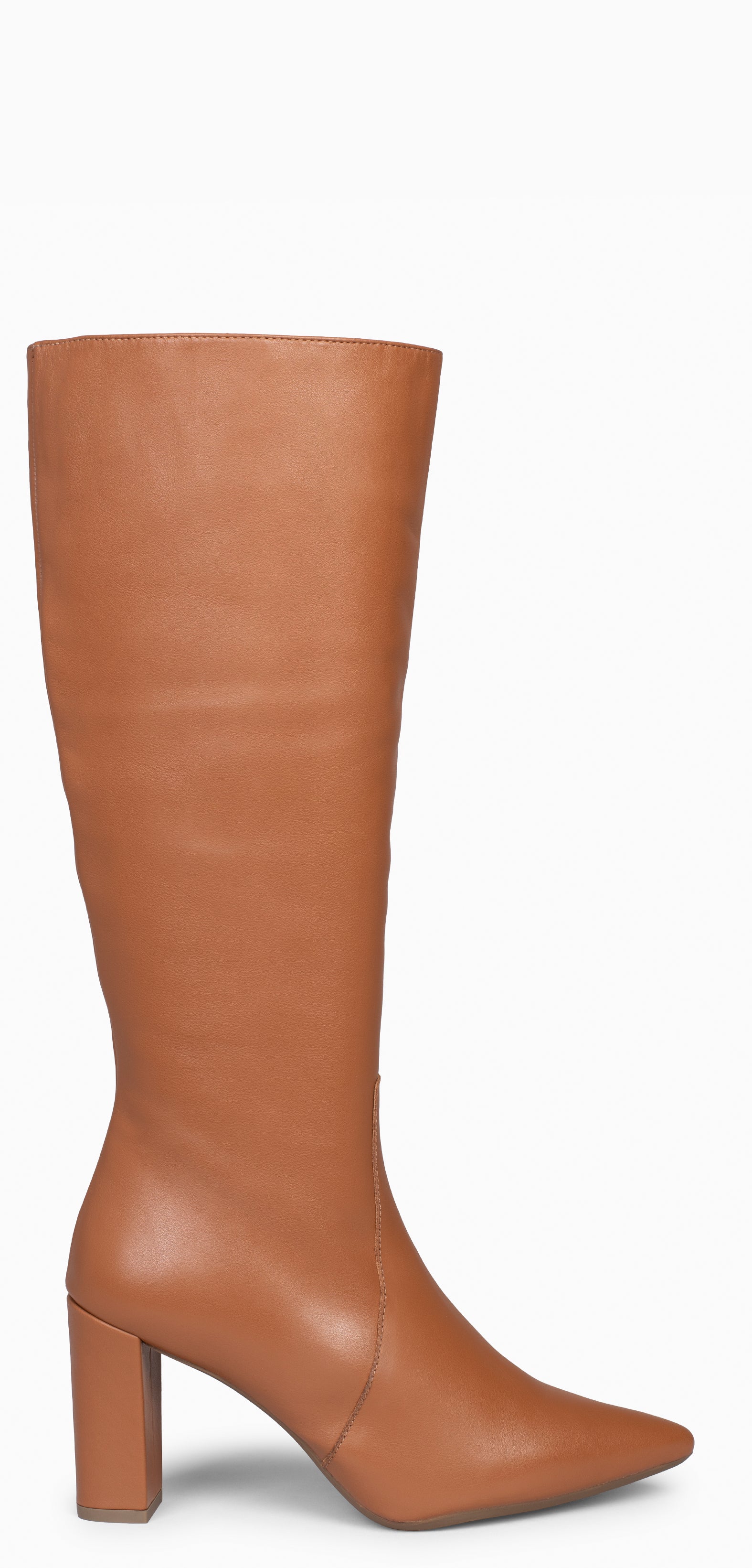 URBAN BOOT - CAMEL high boots with zipper nappa