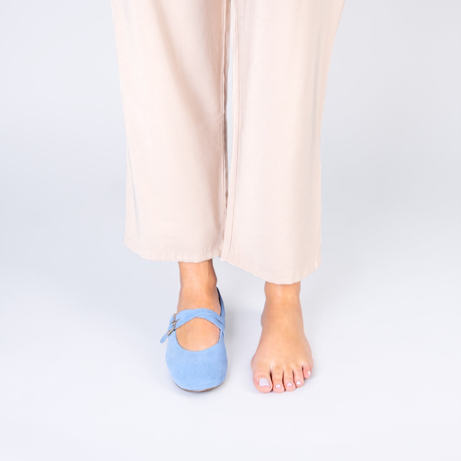 AMAPOLA - BAILARINA PLANA BARESOFT AZUL