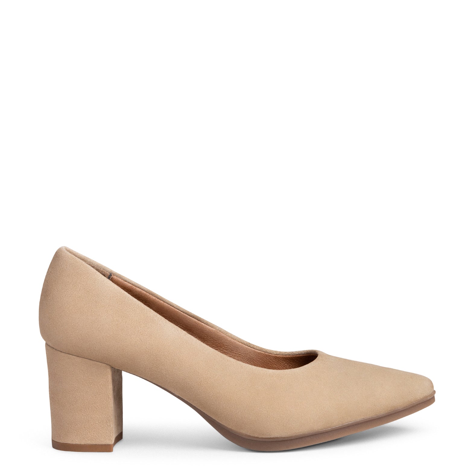 URBAN S - BEIGE mid-heeled suede shoes