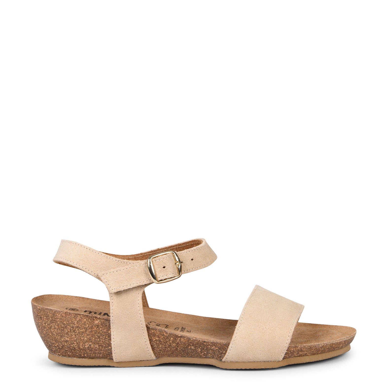 OAK - BEIGE BIO Suede wedge sandals 