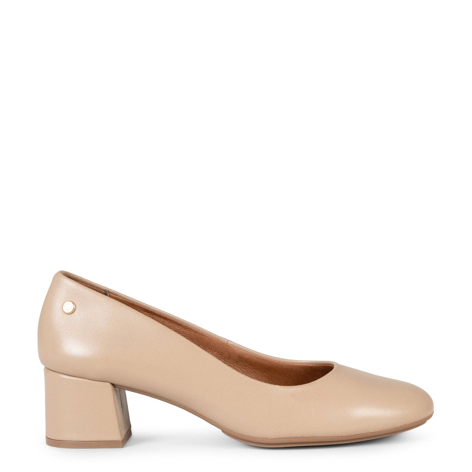 URBAN ROUND – BEIGE nappa leather low heels