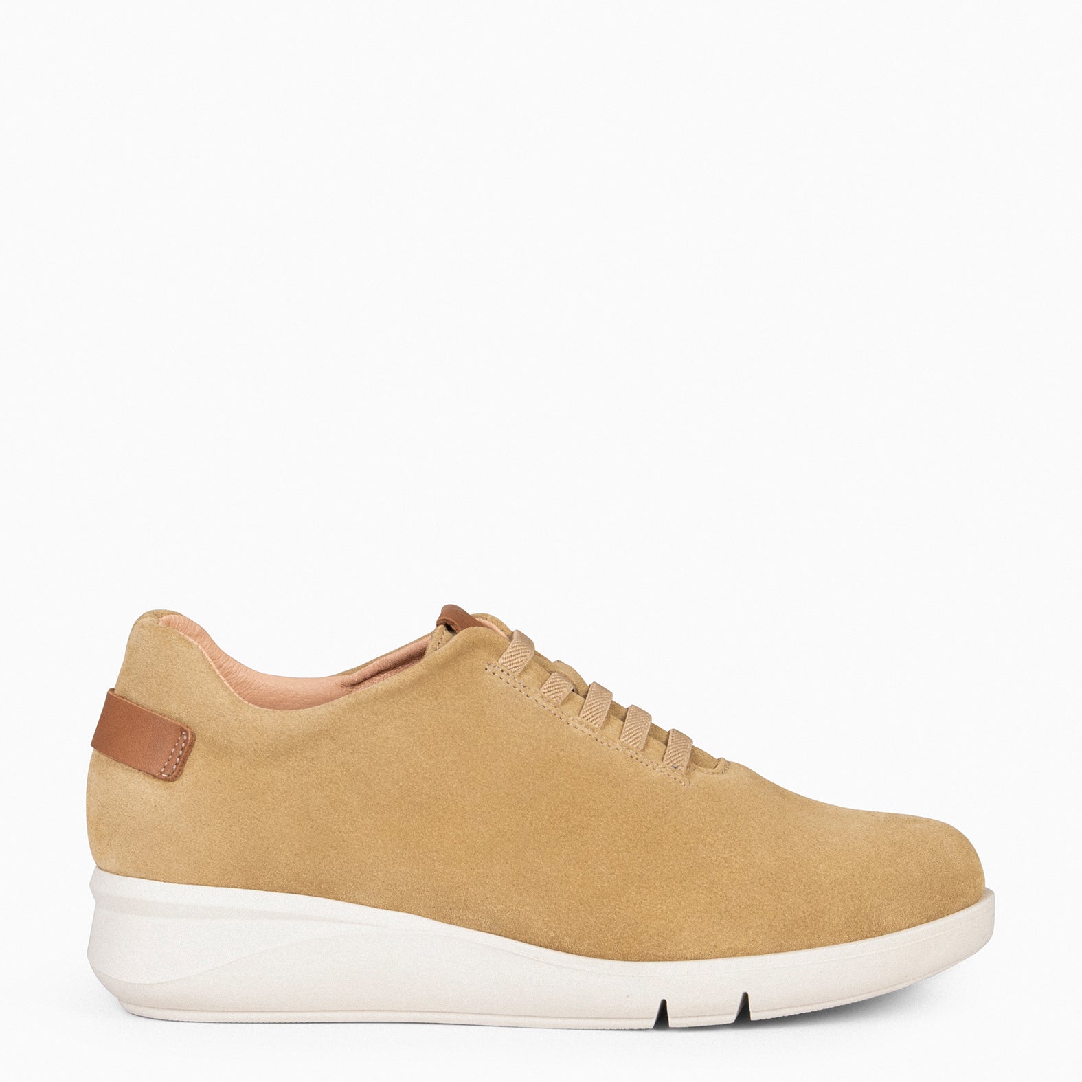 FLY – BEIGE casual sneaker with elastic laces