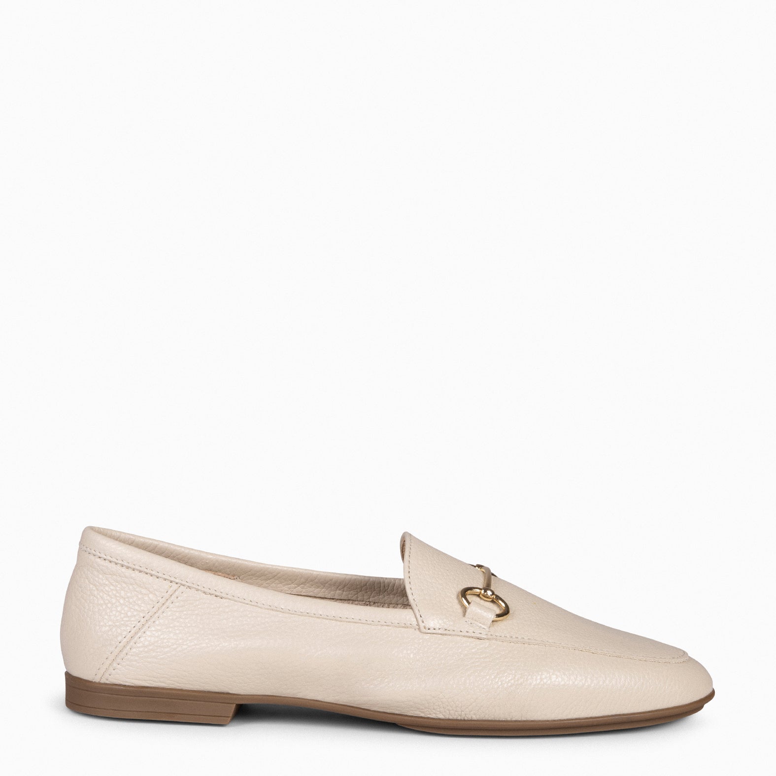 STYLE – Mocassins en cuir souple BEIGE