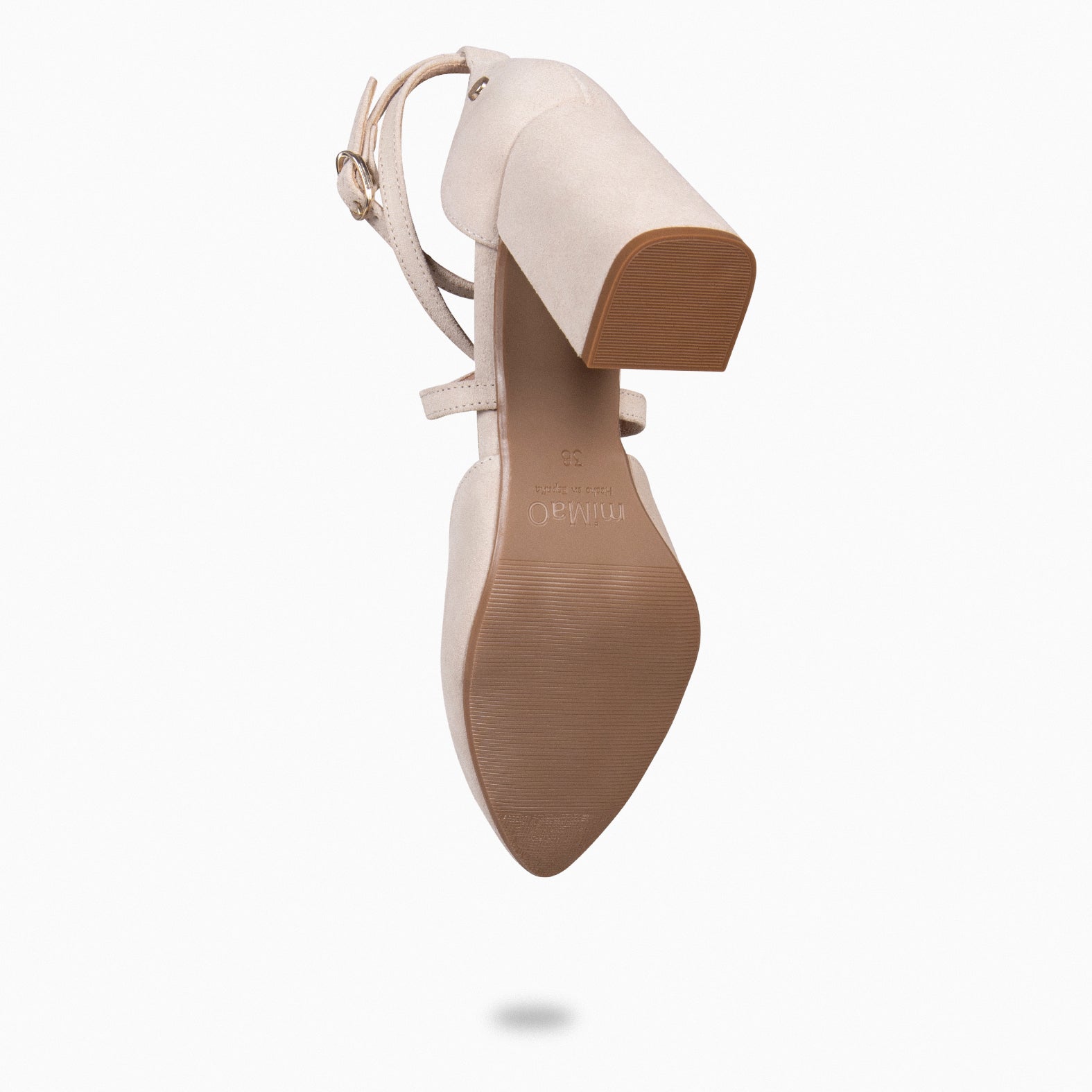 ARIEL – BEIGE Wide heel shoe