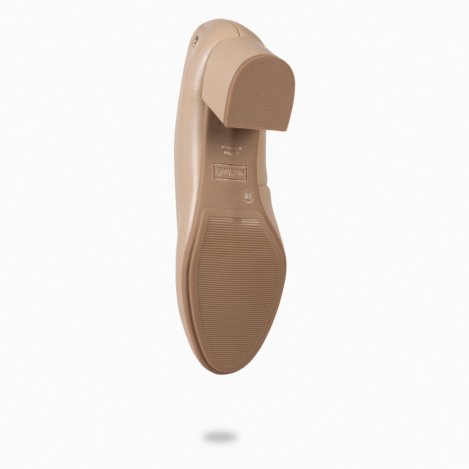 URBAN ROUND – BEIGE nappa leather low heels