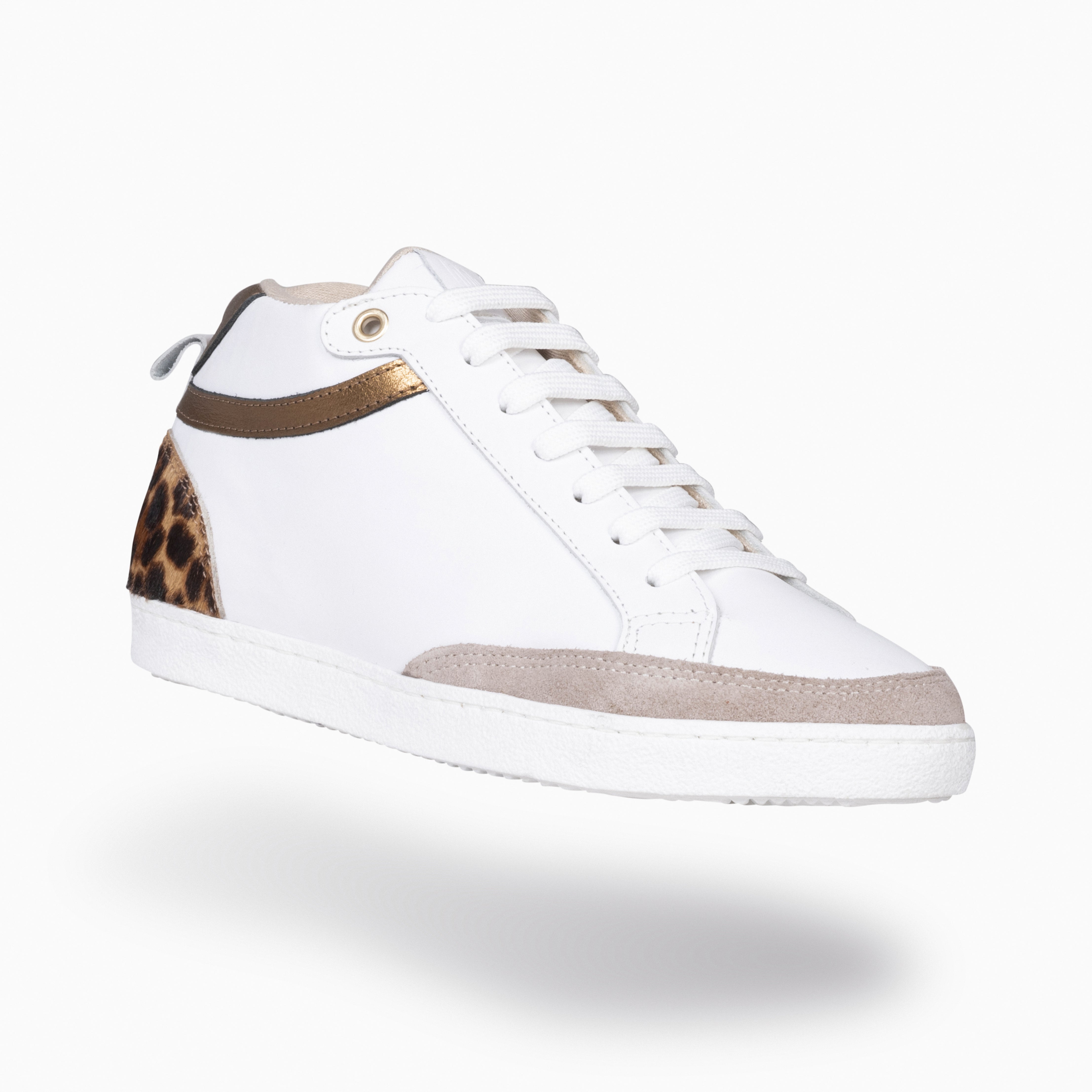 RACHEL Zapatillas blancas con cuna interior mujer LEOPARDO miMaO