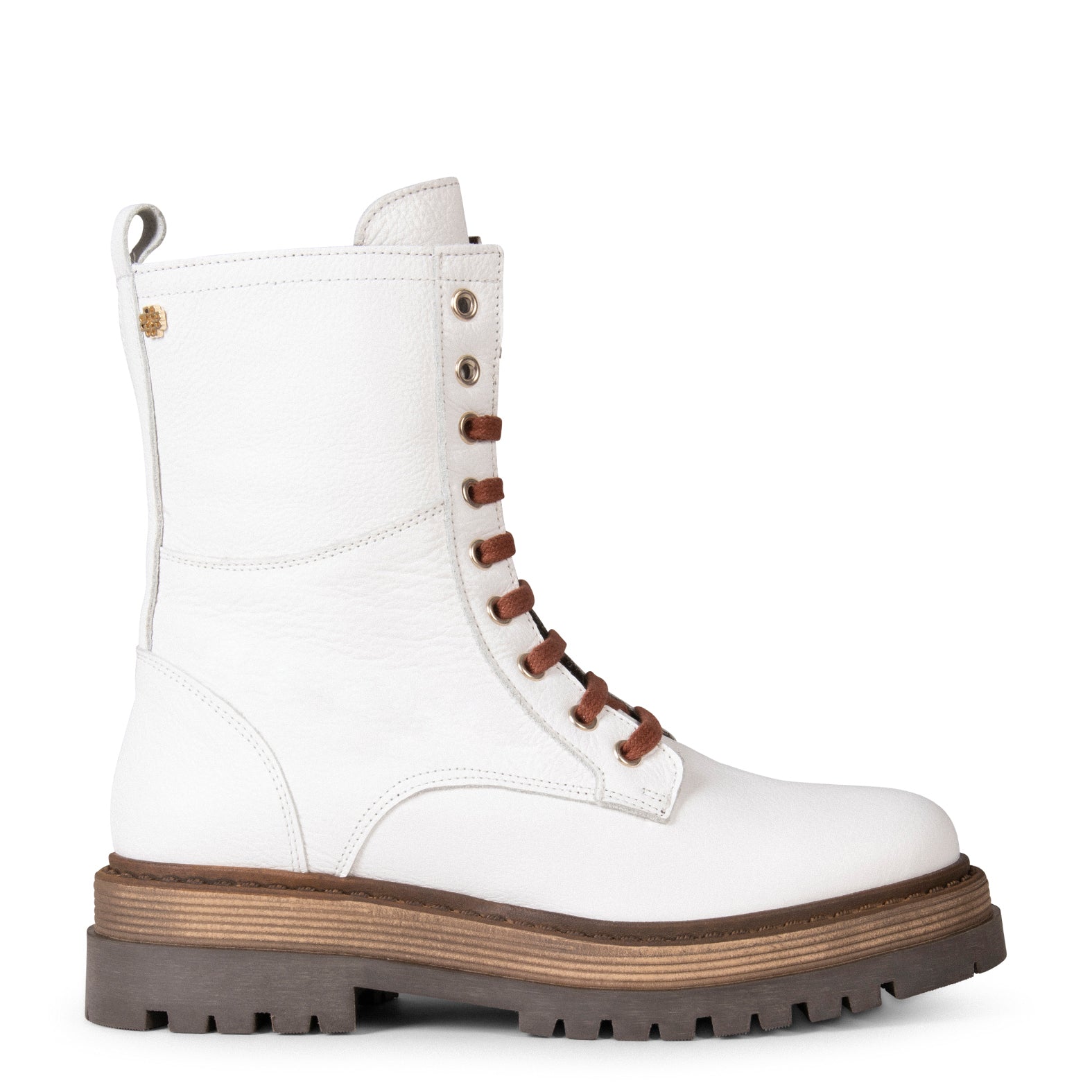 ROLLING – Bottines militaires à lacets BLANC