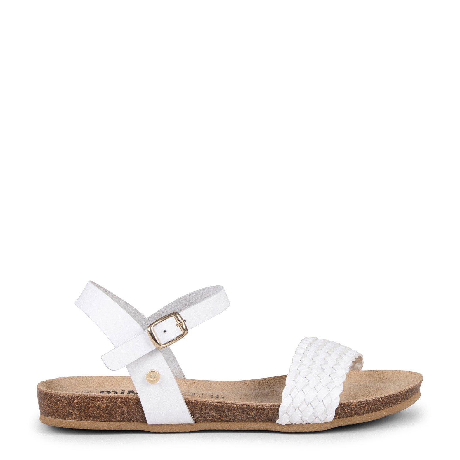 AIRE - Sandalias Planas BIO tira Trenzada BLANCO