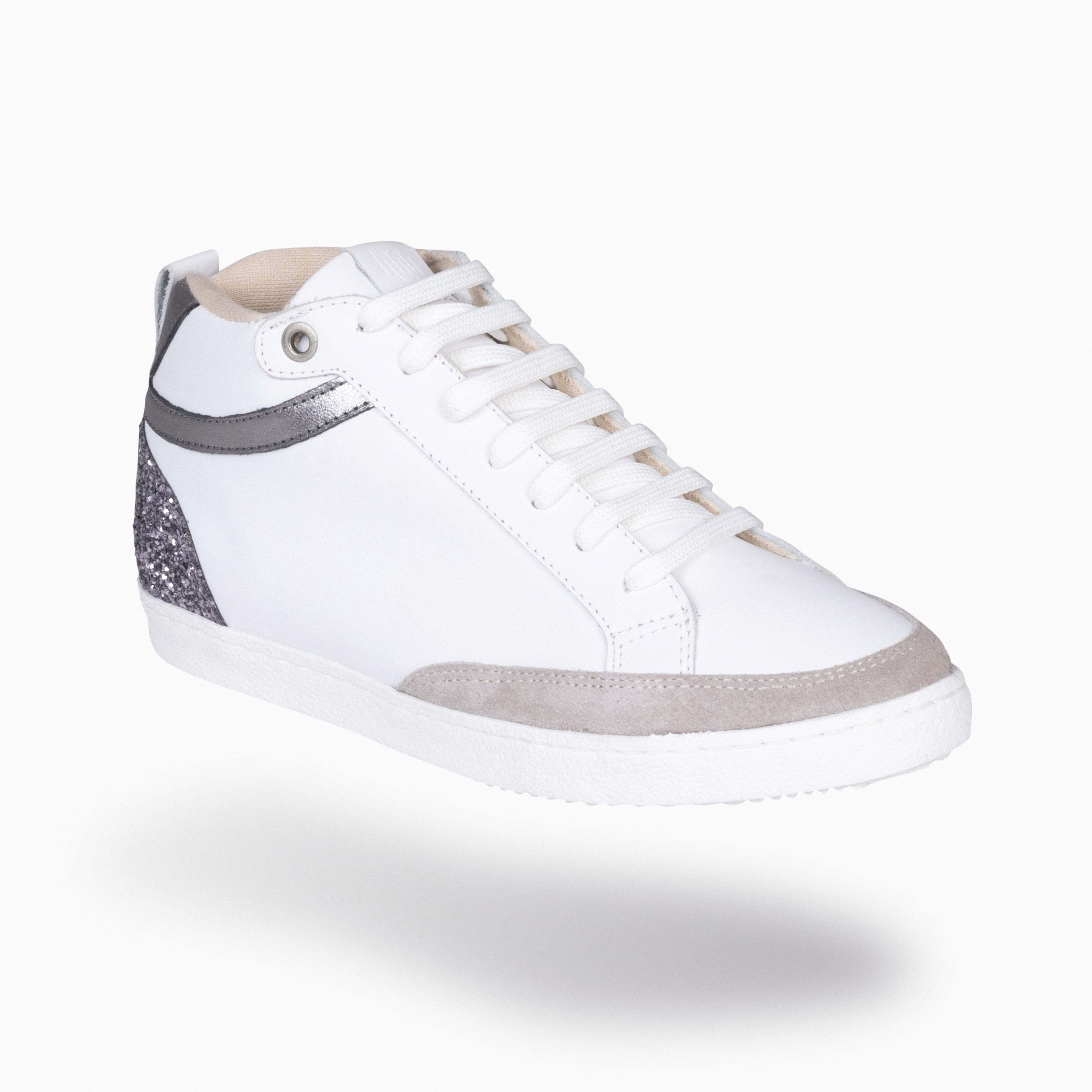 RACHEL – WHITE GLITTER Women wedge sneakers 