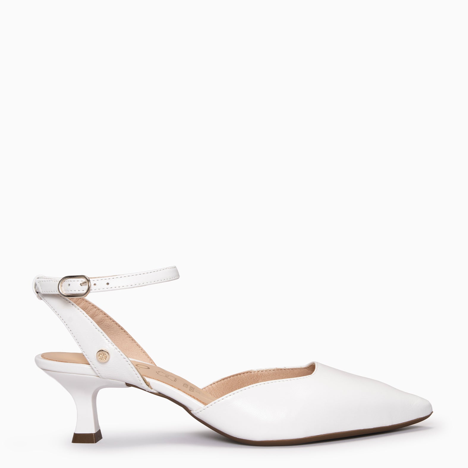 DANIELA - Sapatos slingback com tacão kitten BRANCO