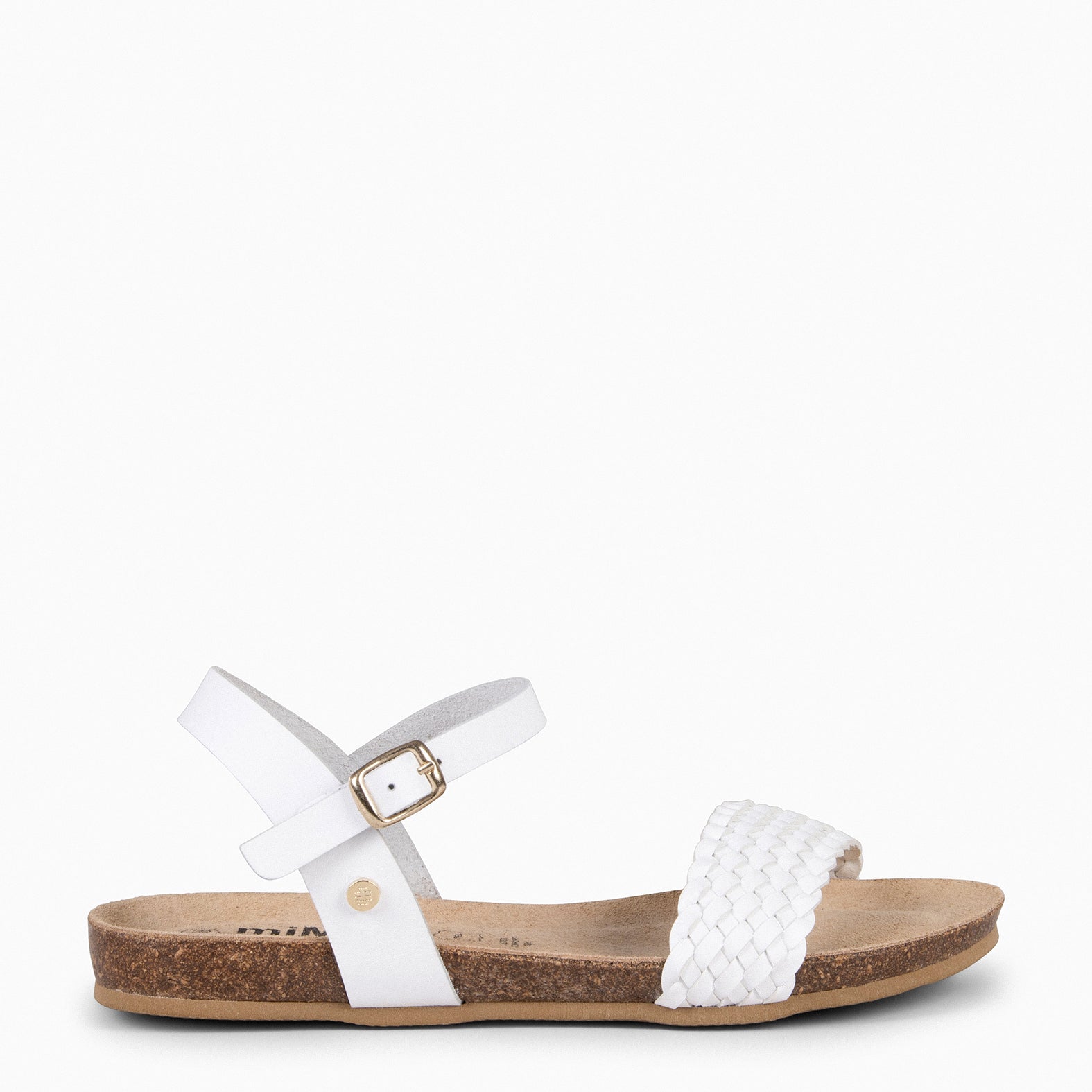 AIRE - WHITE BIO Flat Sandals with braided strap