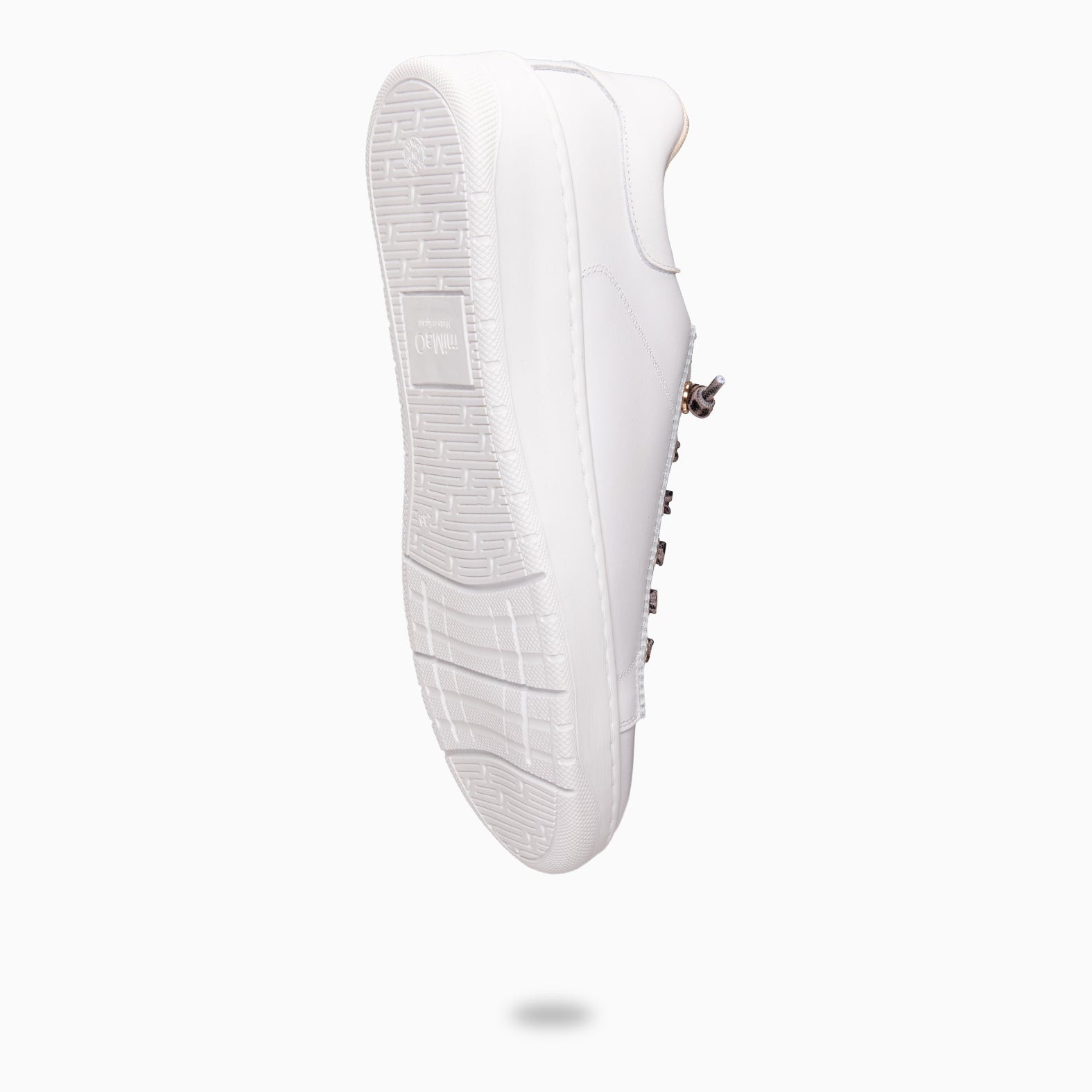 NANTES - Baskets élégantes en cuir BLANC LÉOPARD