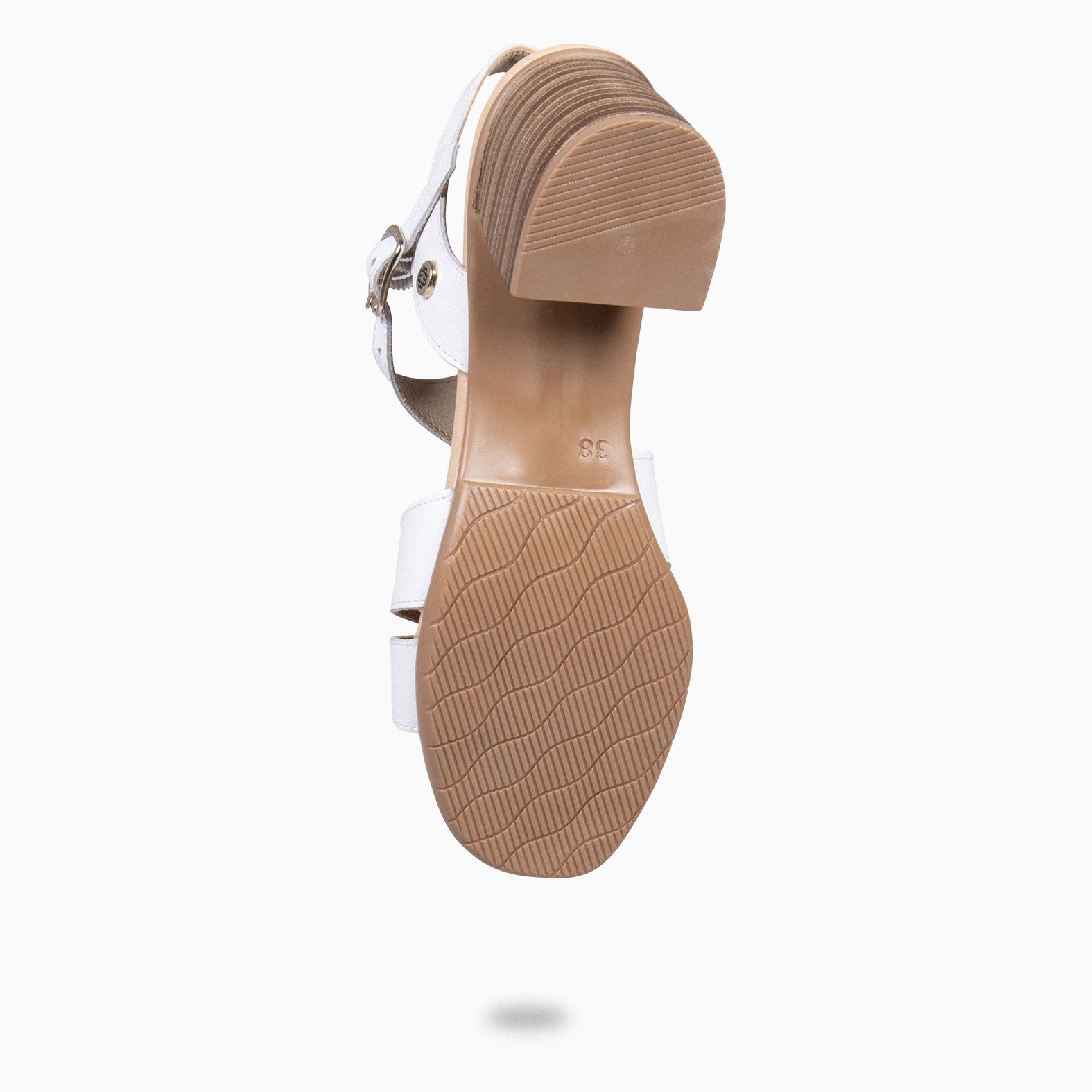 ESTRELLA – WHITE wide-heeled sandals