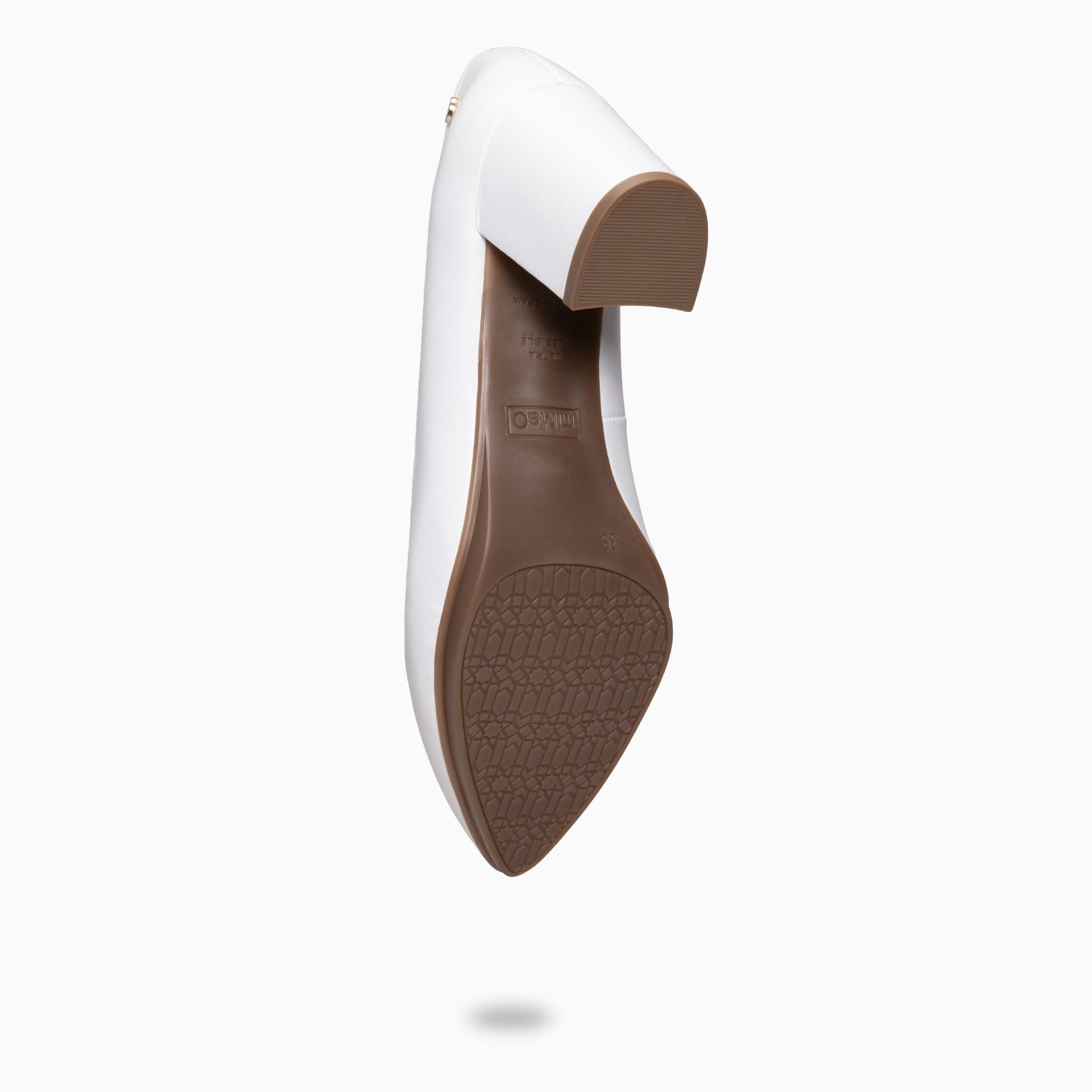 URBAN S SALON - WHITE NAPPA LEATHER MID HEEL