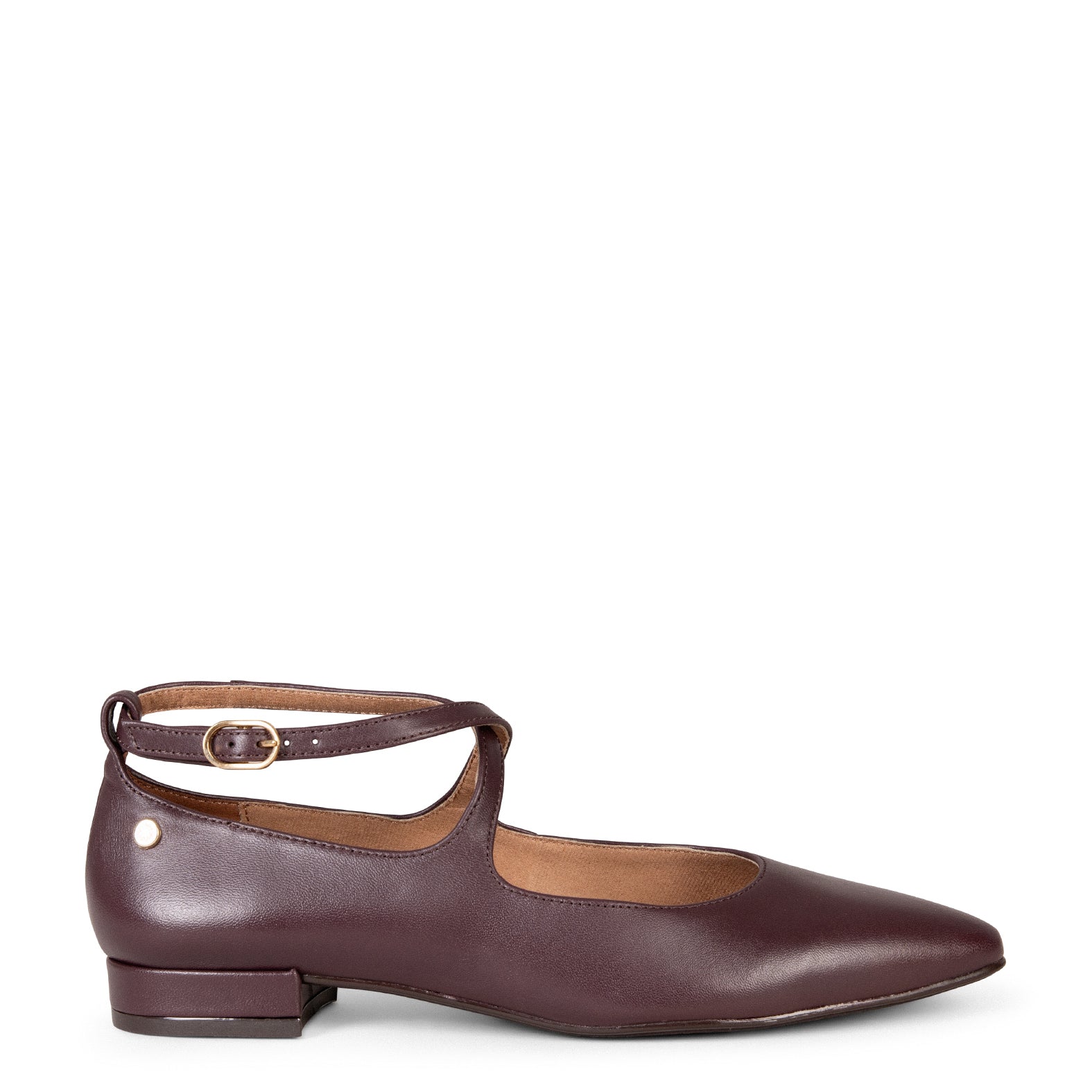 LUCY – BURGUNDY LOW HEEL MARY-JANES