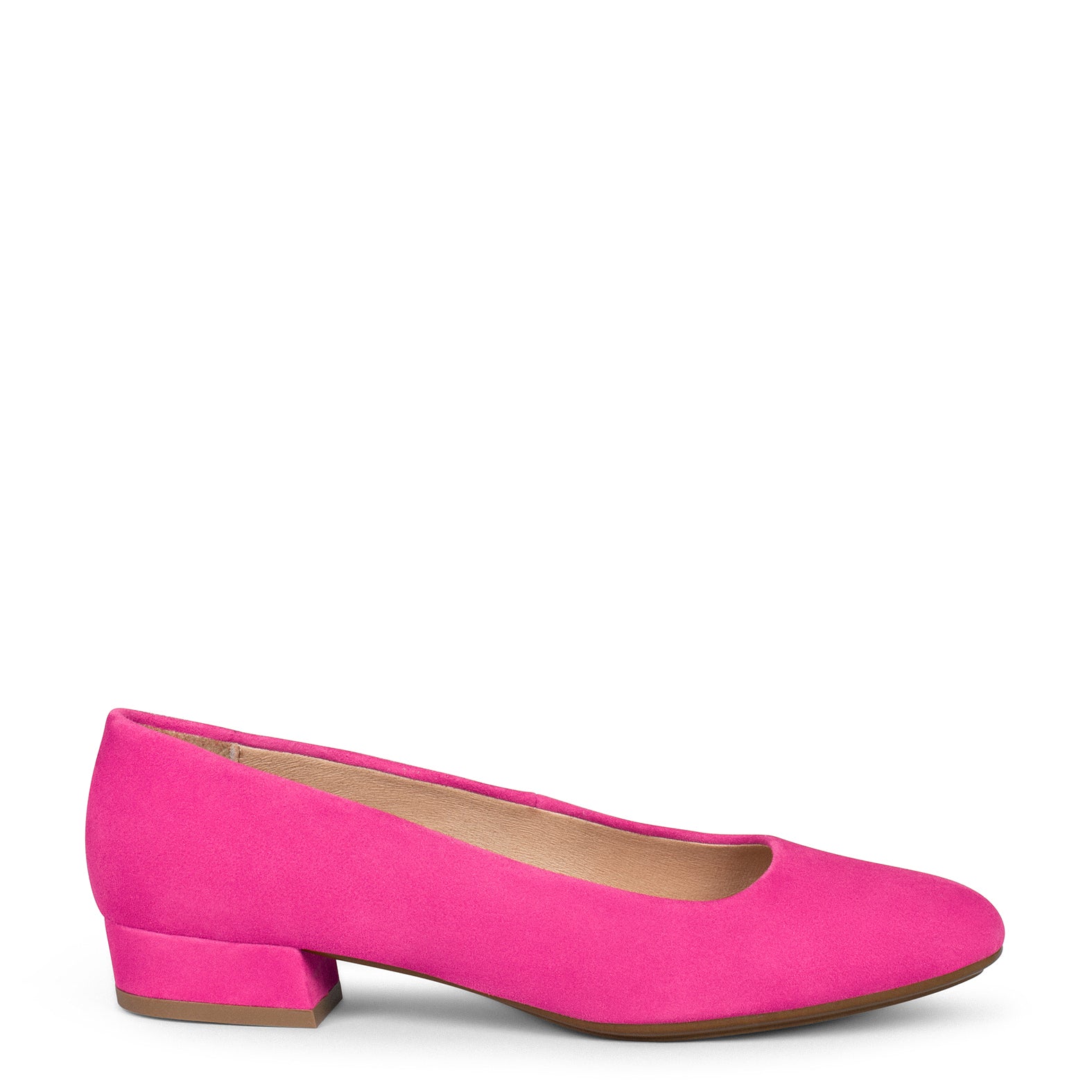 URBAN XS – Escarpins à petit talon en daim FUCHSIA