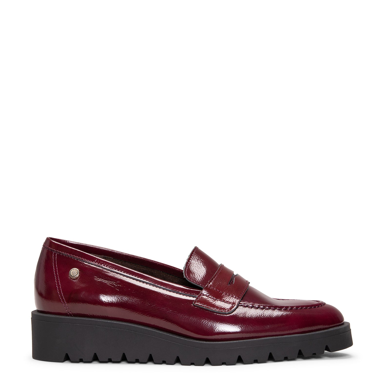 DAFNE - Mocasines de cuña de charol BURDEOS