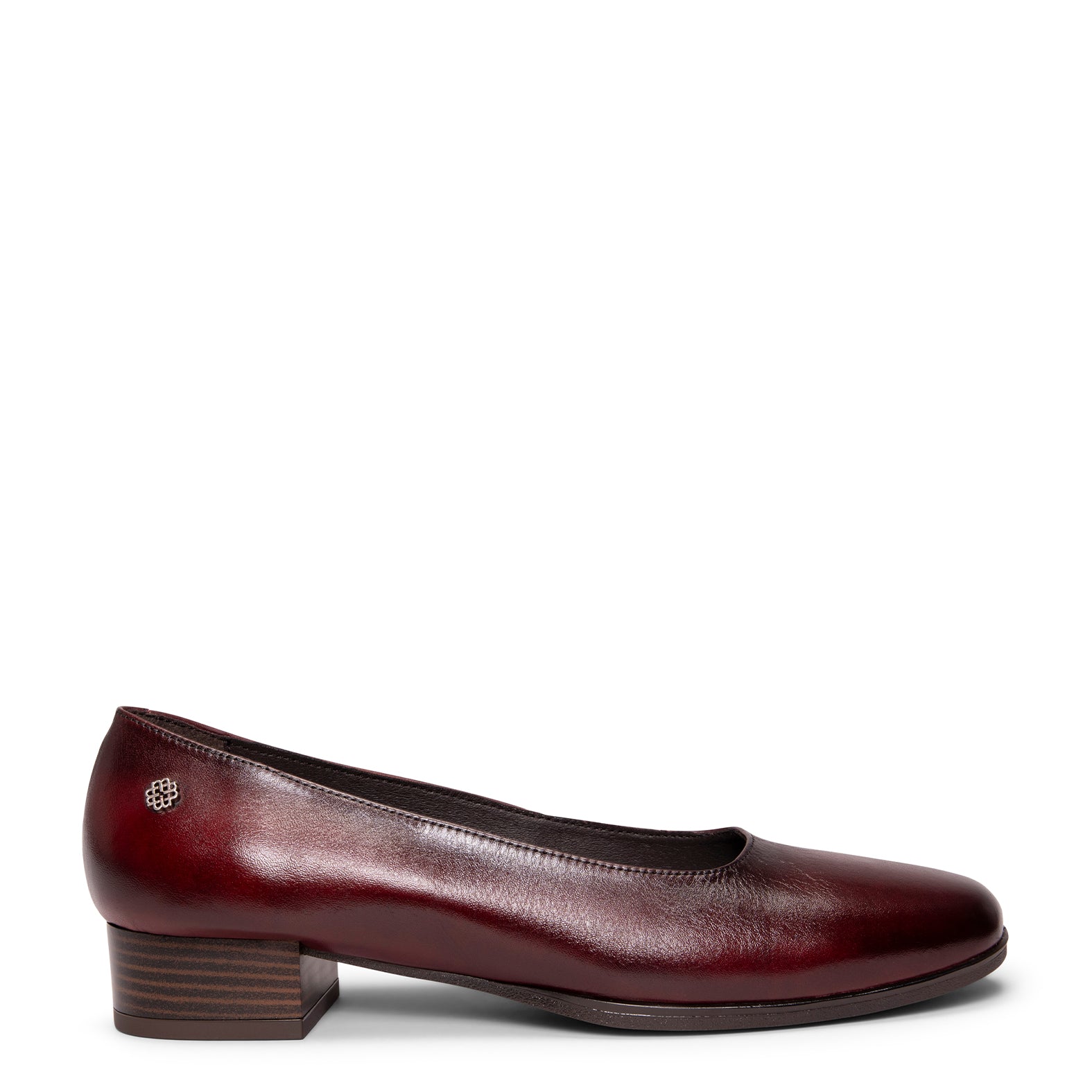 URBAN WIN - Chaussures à petit talon et bout carré en cuir BORDEAUX