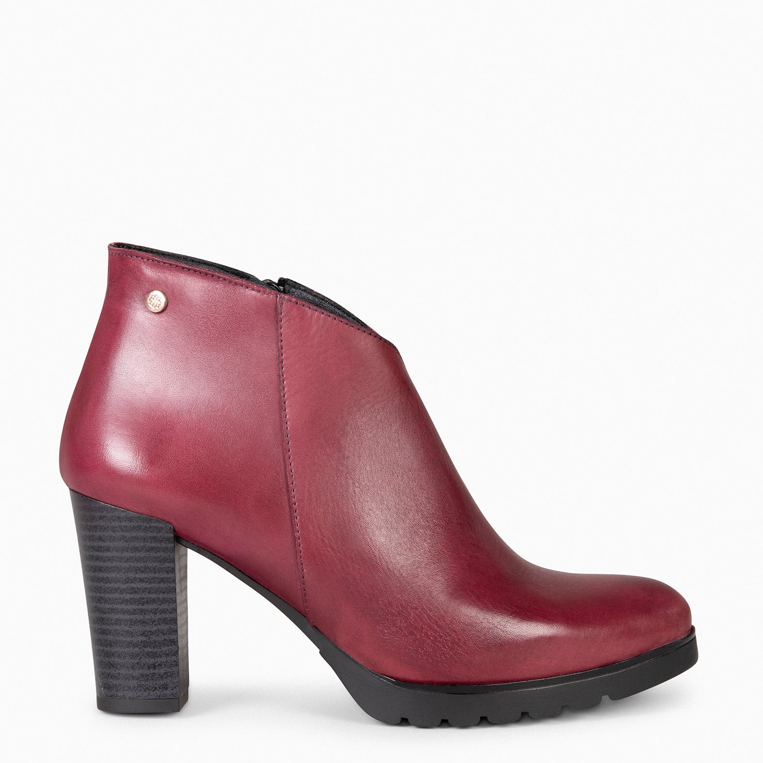 CLASSIC – BURGUNDY Women's Ankle Boots with heel