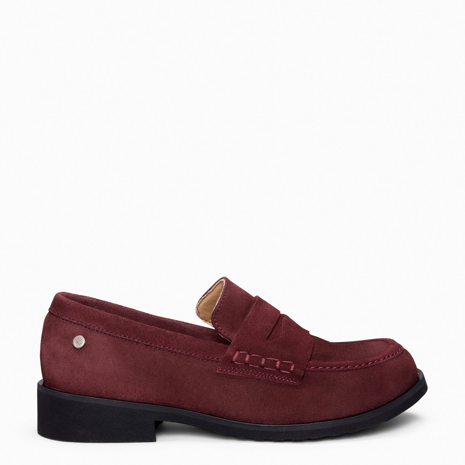 HARVARD - Mocasines planos de piel BURDEOS