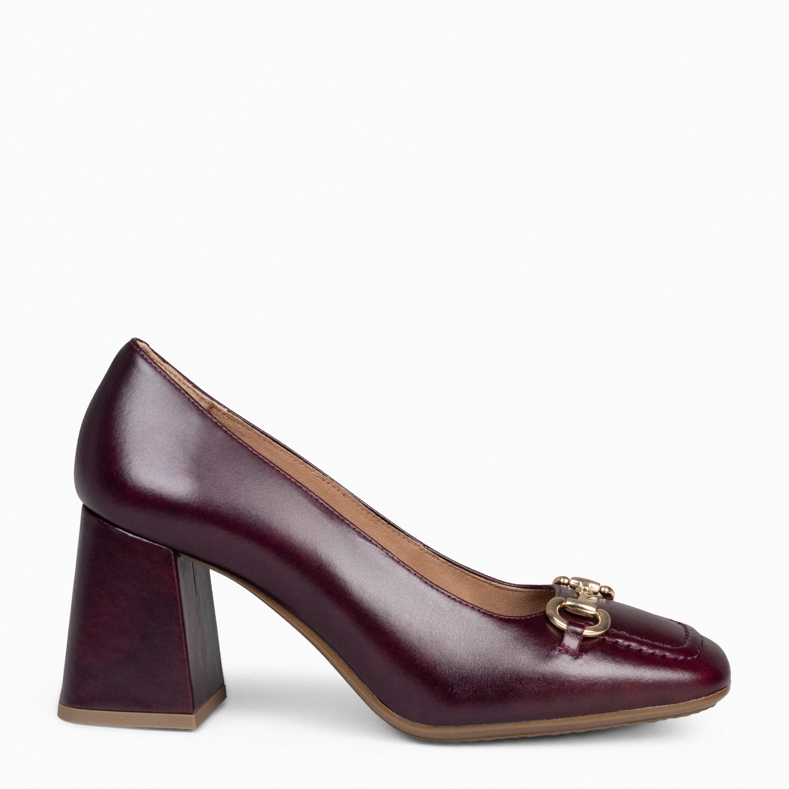MIA – BURGUNDY Block heeled shoes
