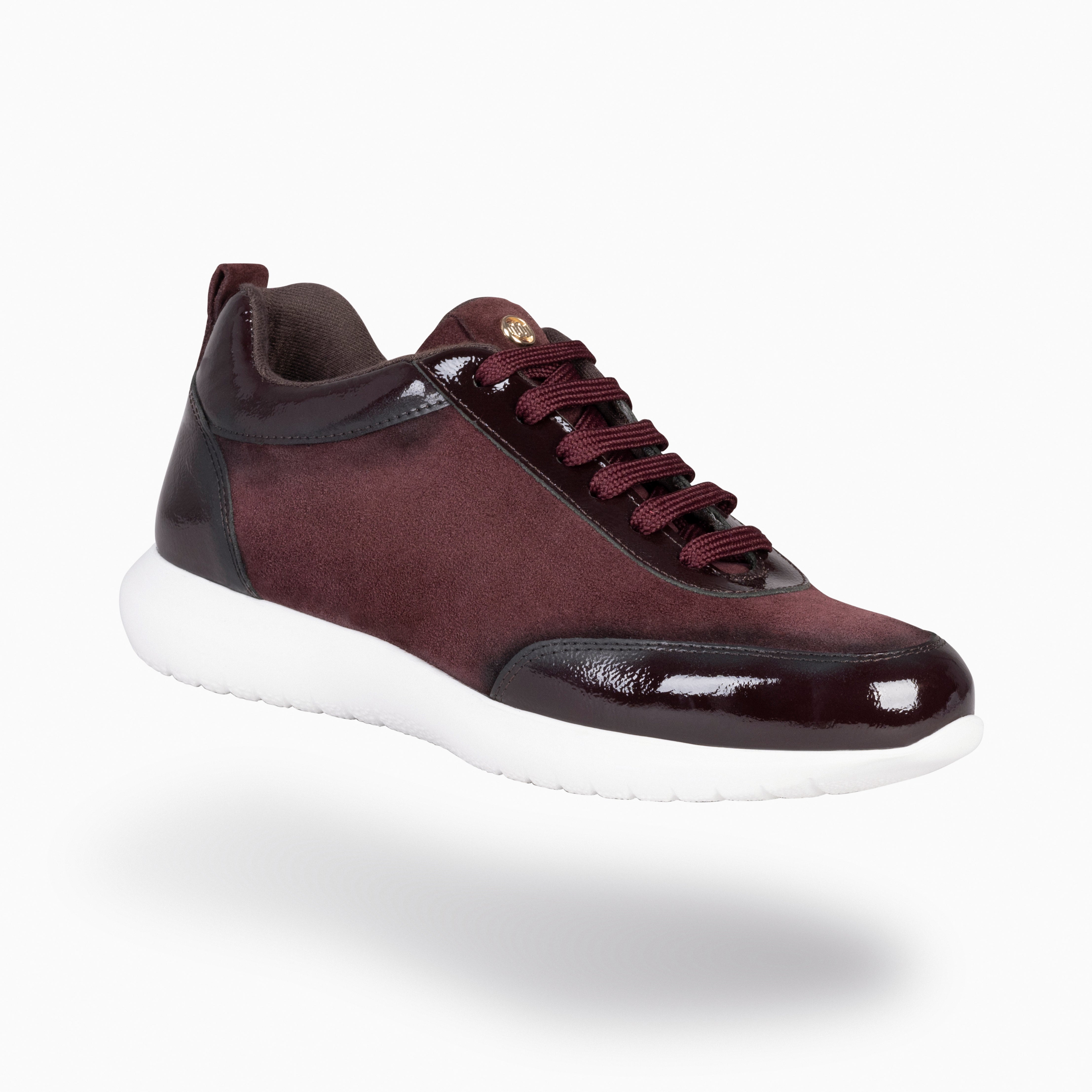 LOIRA - BURGUNDY Sneakers with Patent Leather