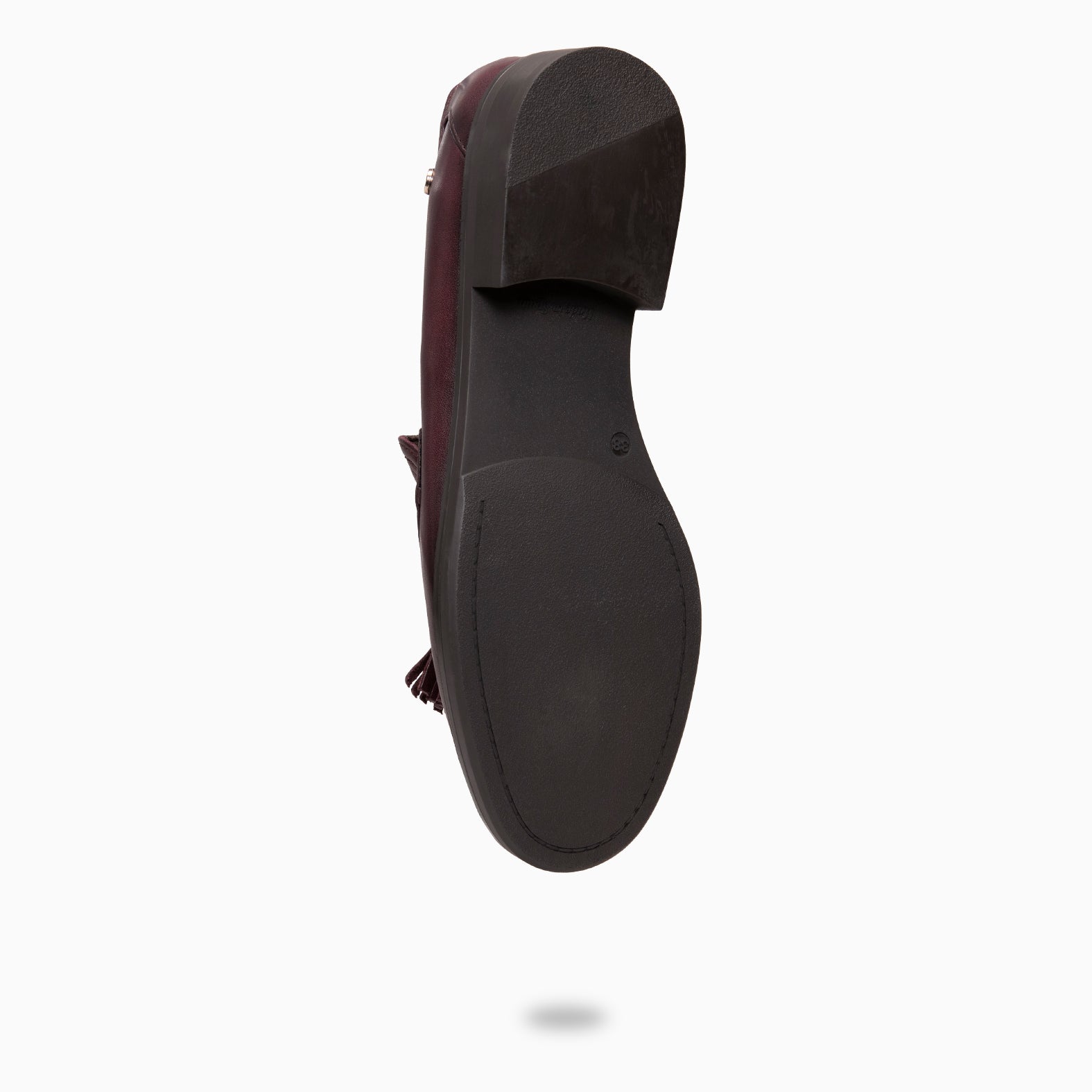 NARA - BURGUNDY leather loafers with tassels