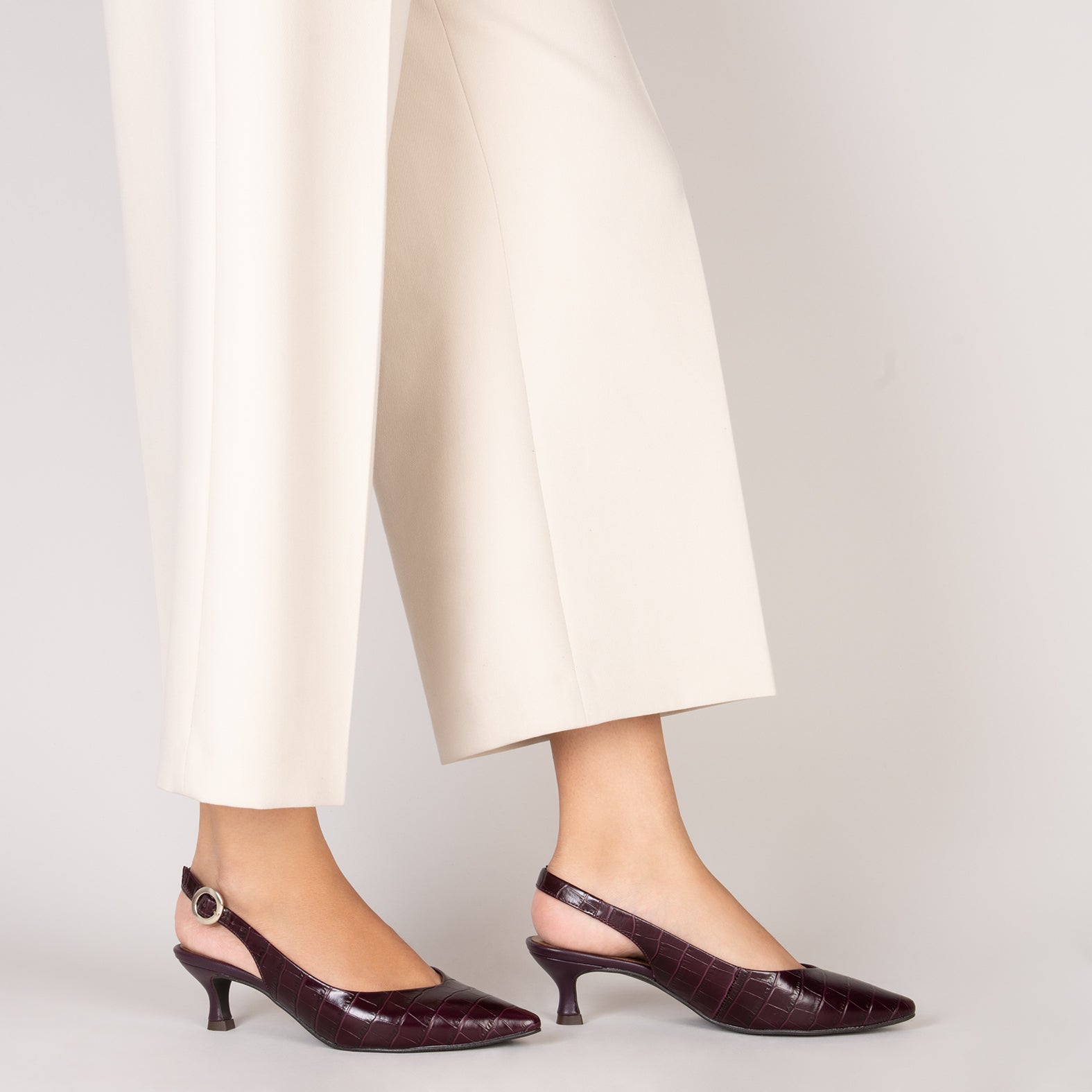 GRETA – BURGUNDY Slingback high heel