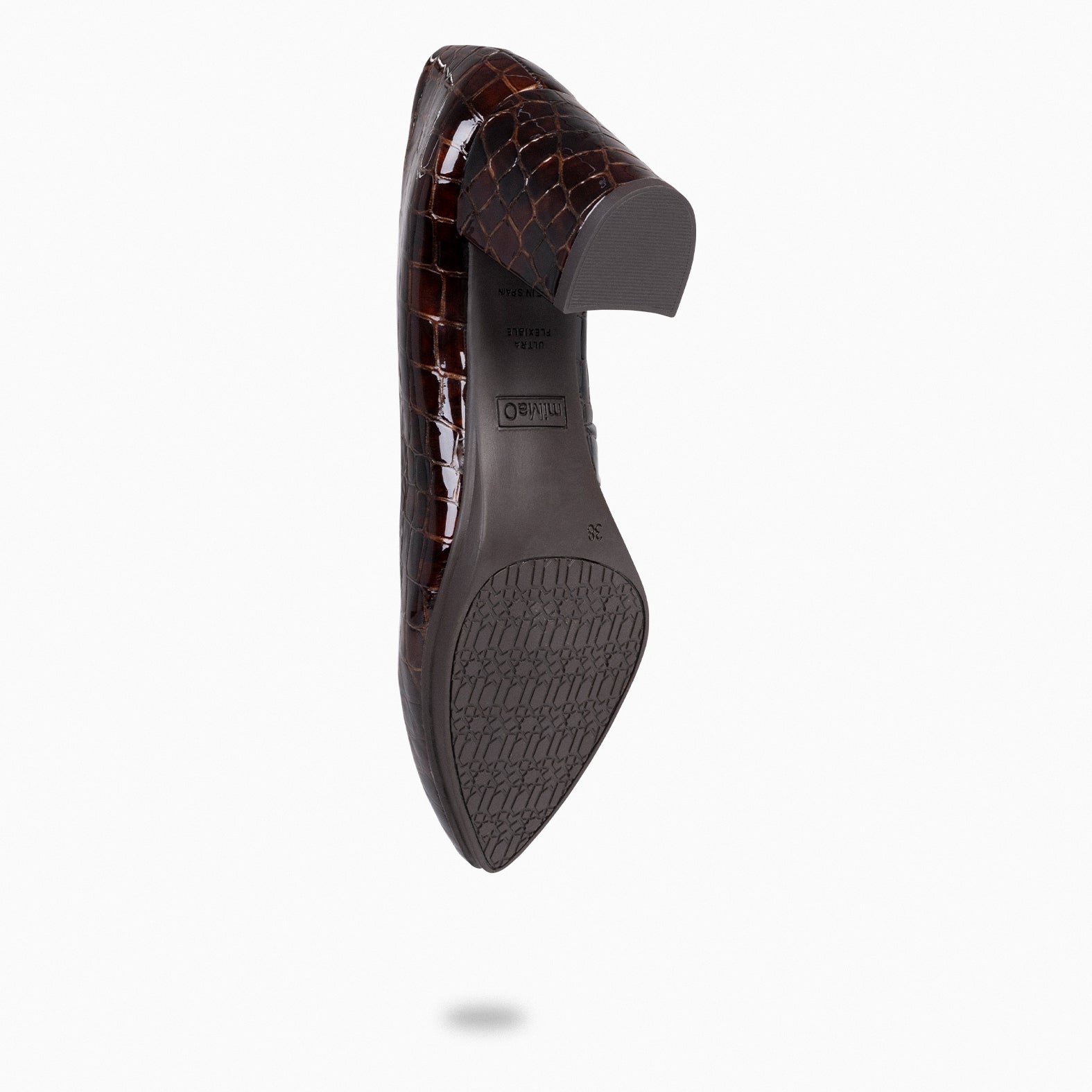 URBAN S COCO – Zapatos de tacón con textura de cocodrilo CAFÉ