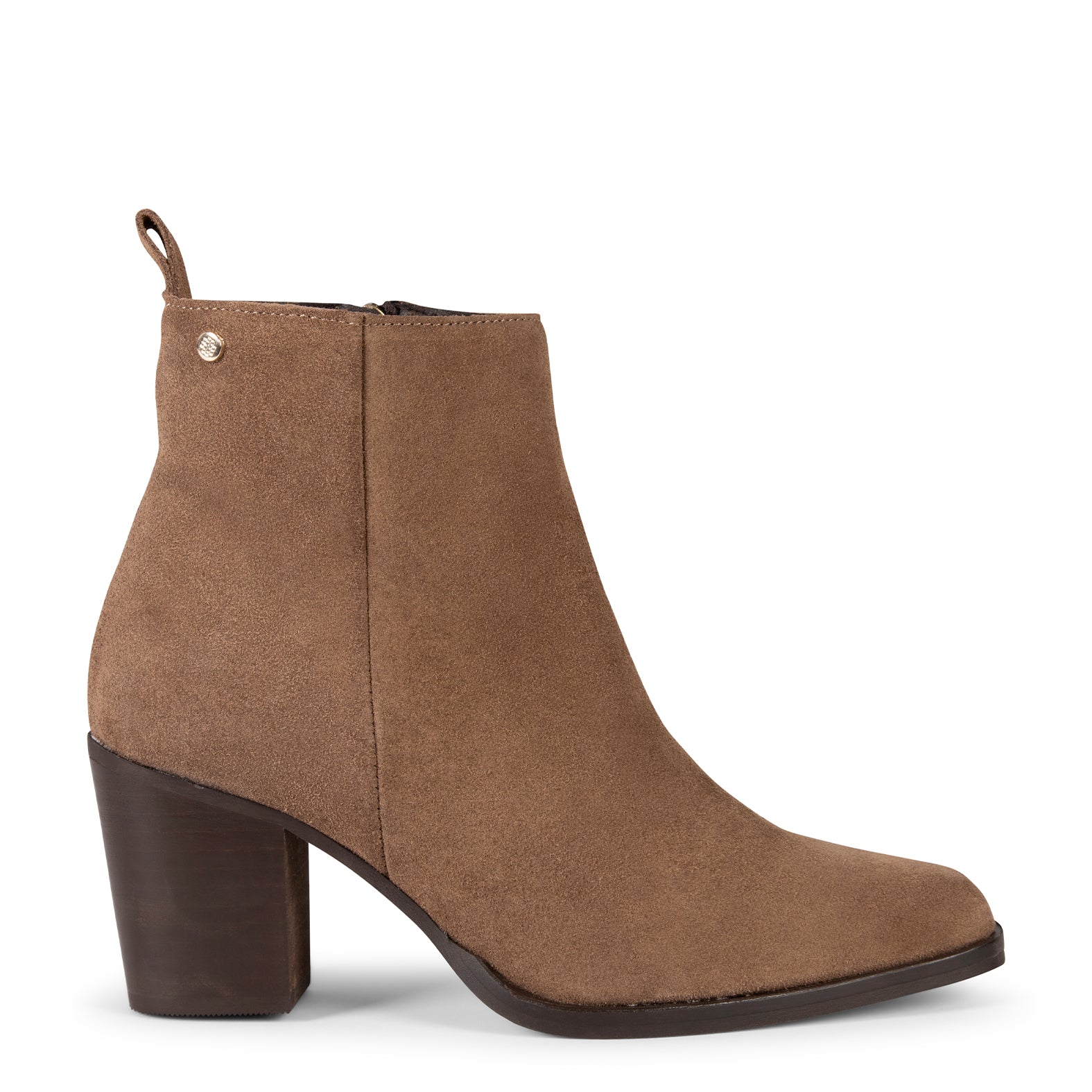 OLSEN – CAMEL Booties with wide heel