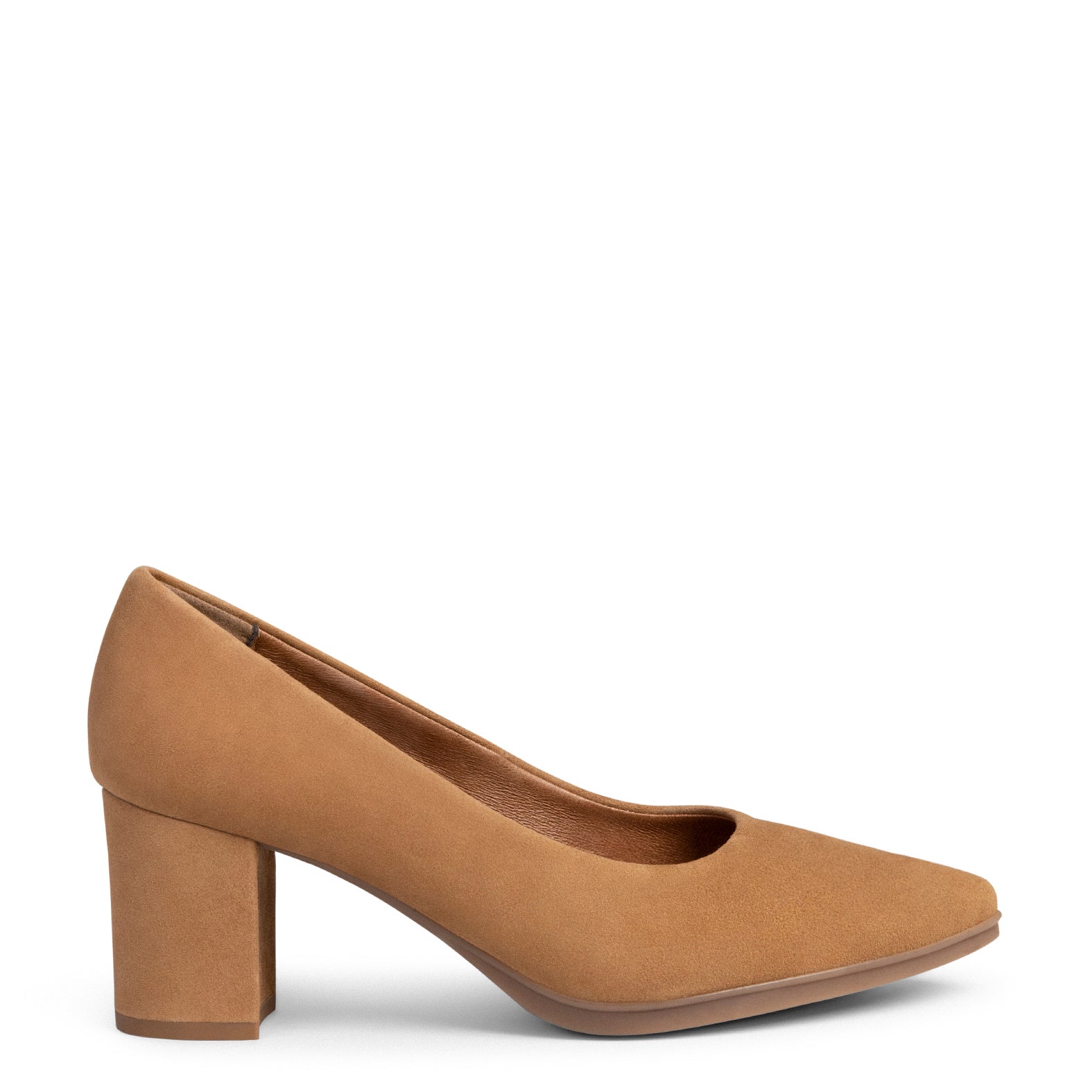 URBAN S - CAMEL mid-heeled suede shoes