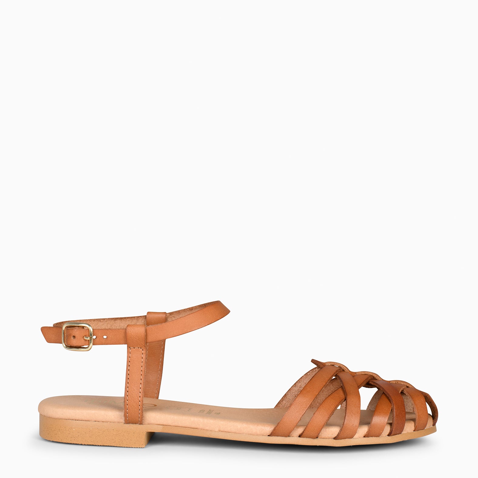 BEACH - CAMEL Braided Flat Sandals 