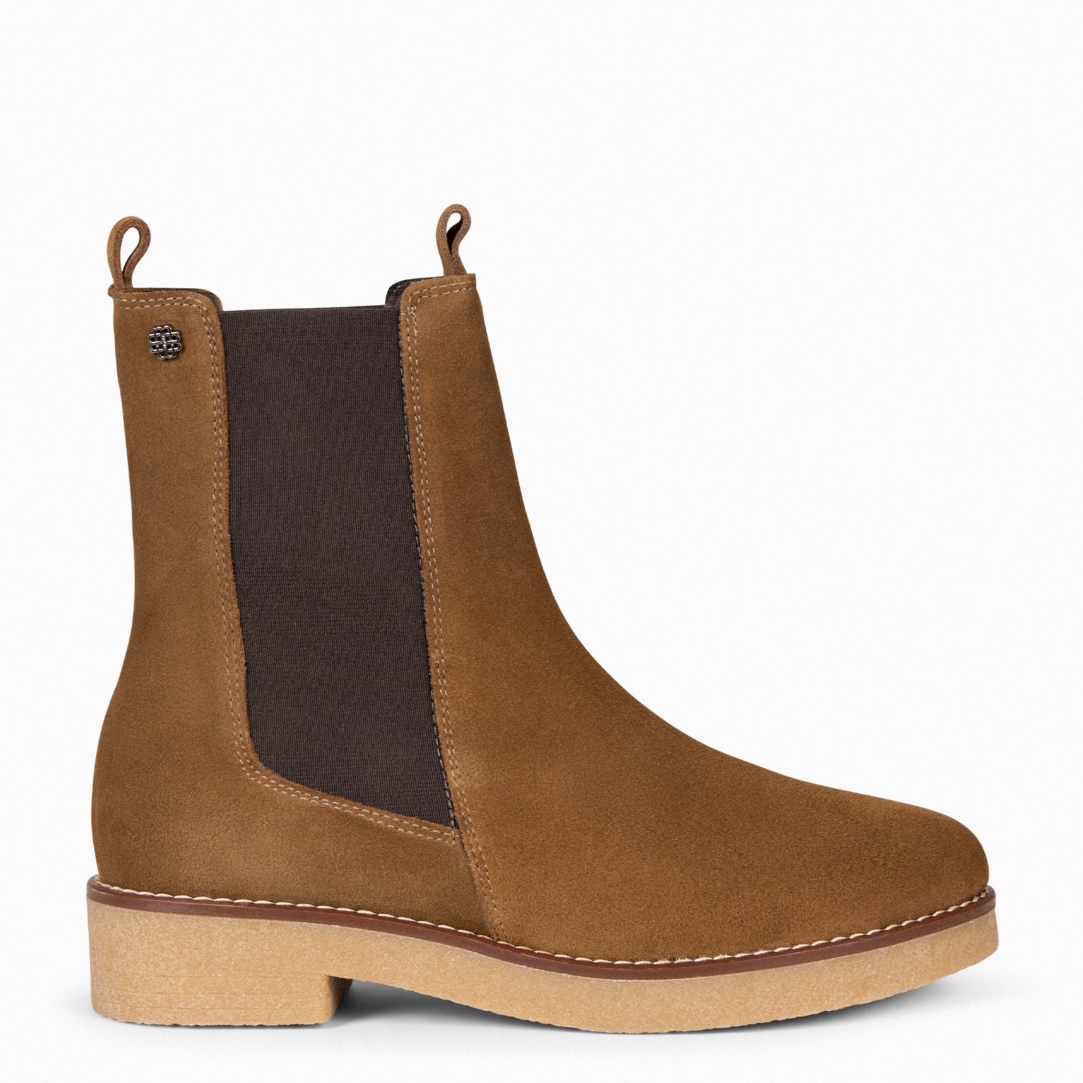 PORTLAND - Bottines Chelsea en daim hydrofuge CAMEL