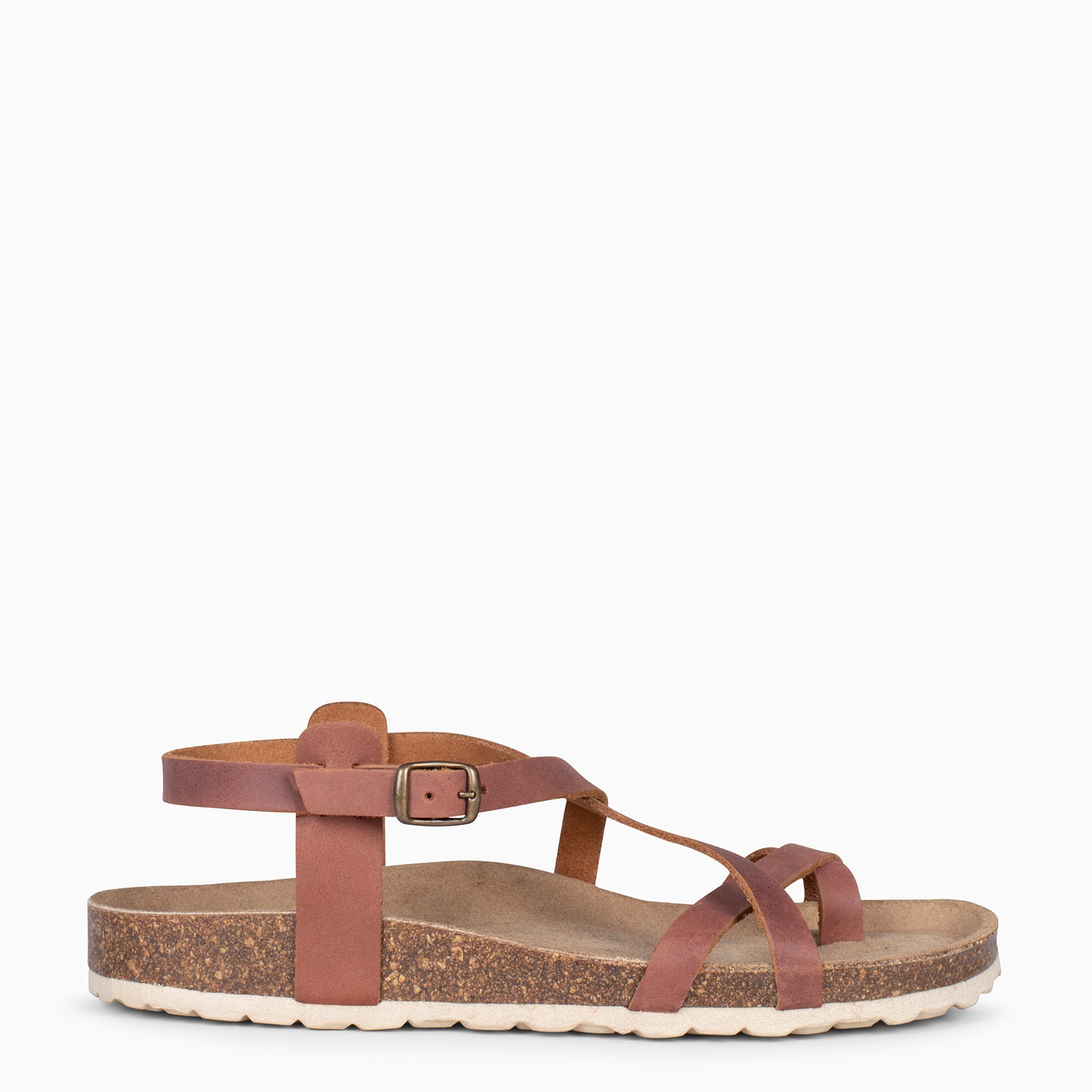 BOHEMIAN – CAMEL BIO sandals with toe bracelet