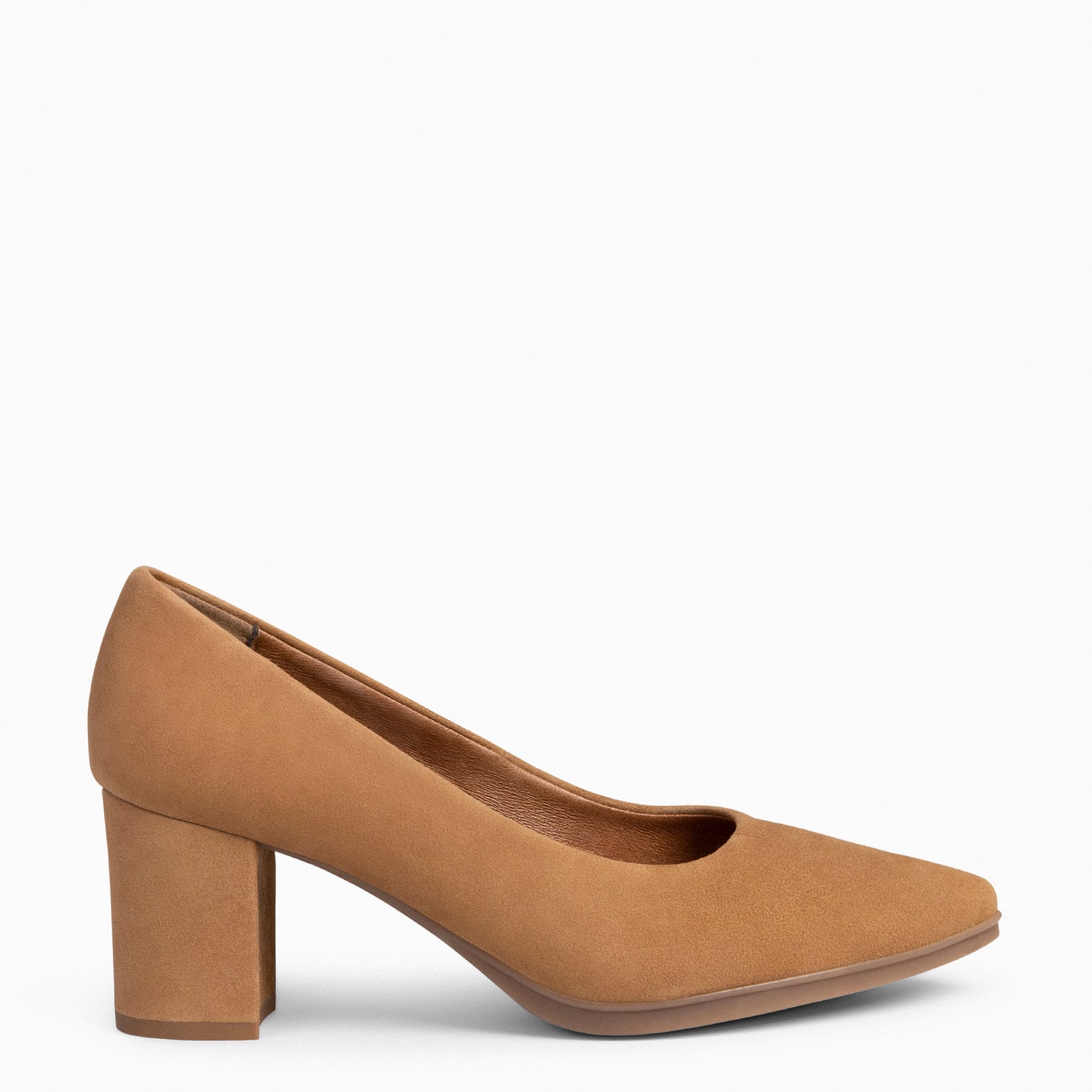 URBAN S - Sapatos de salto médio em camurça CAMEL