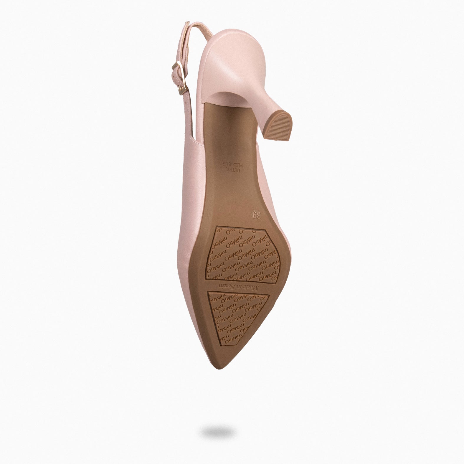 GLAM SLINGBACKS – Escarpins à talon slingbacks en cuir NUDE