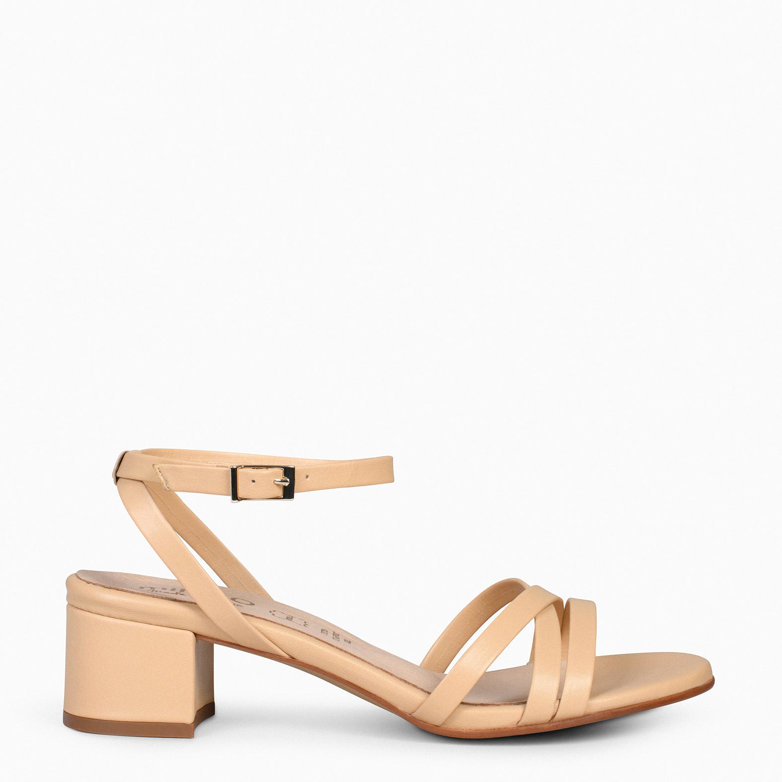 VIENA – BEIGE SANDAL WITH THIN STRAPS AND LOW HEEL
