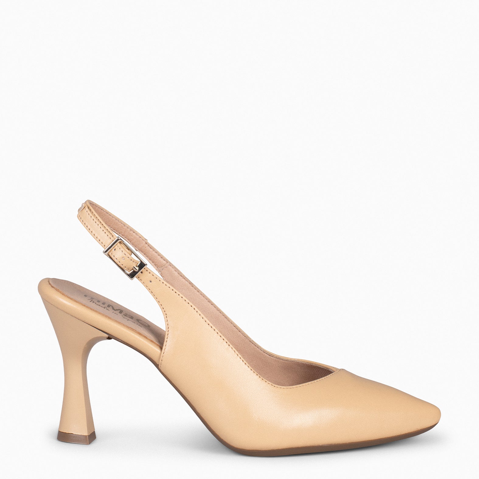 GLAM SLINGBACKS – Escarpins à talon slingbacks en cuir BEIGE