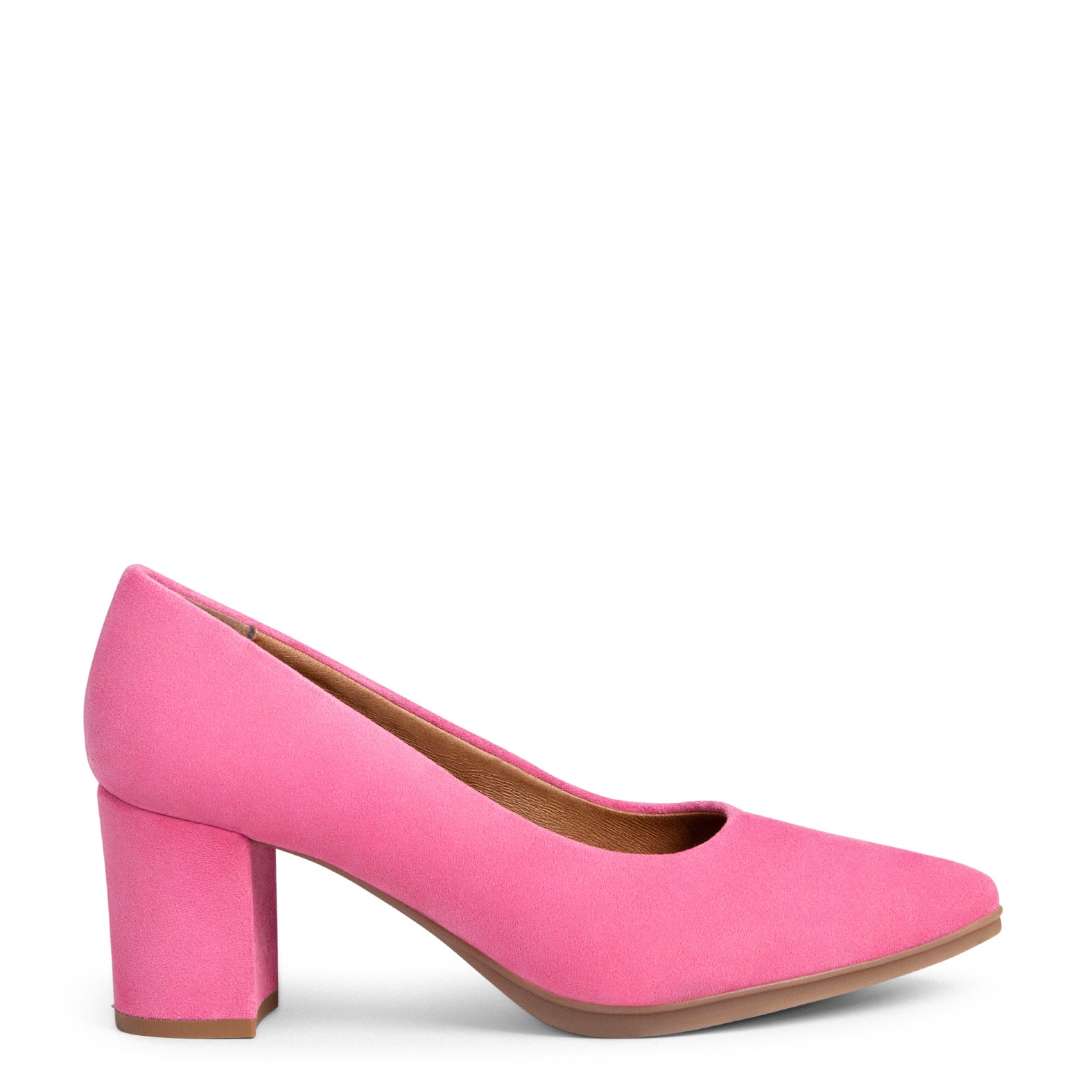 URBAN S - PINK mid-heeled suede shoes