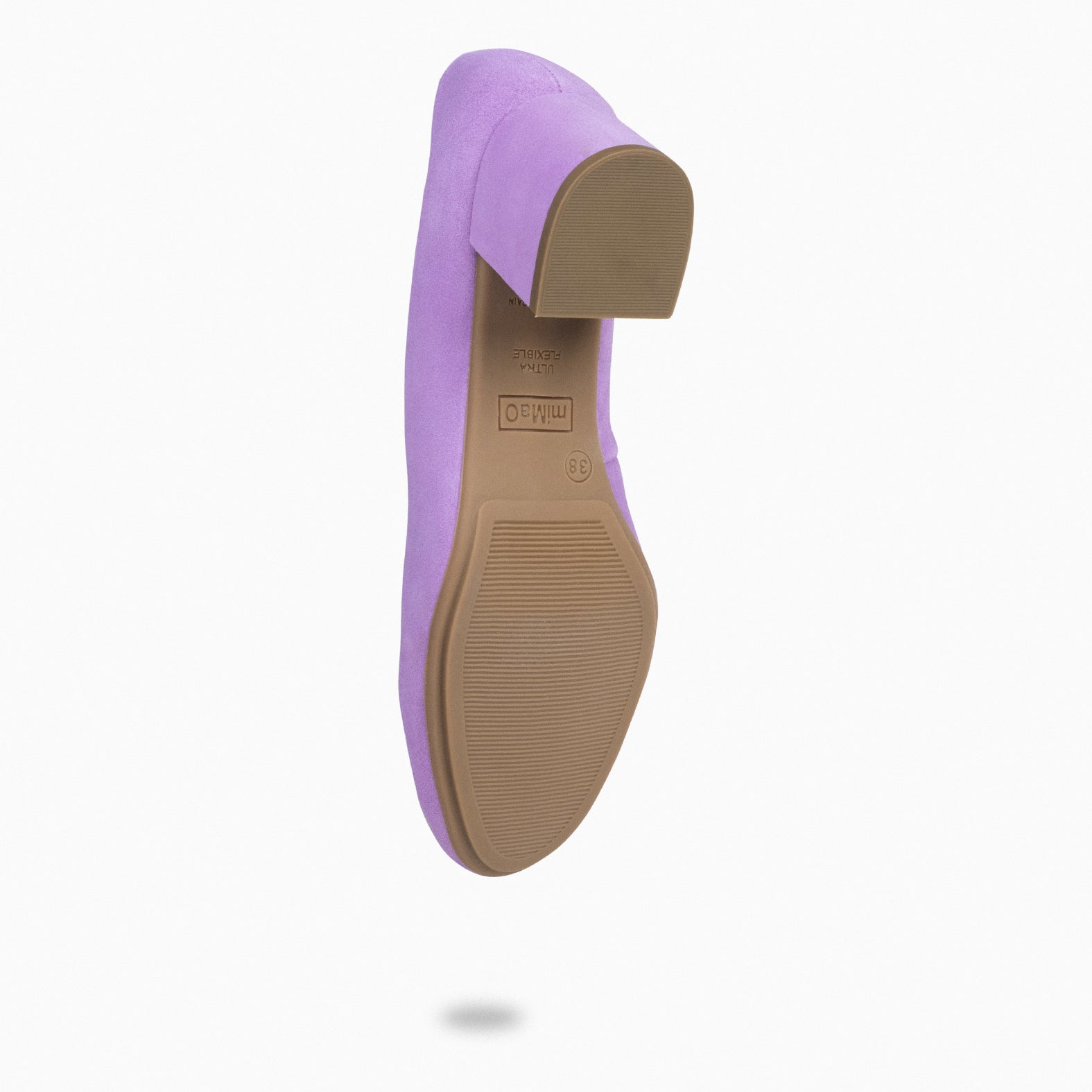 URBAN ROUND – PURPLE suede leather low heels