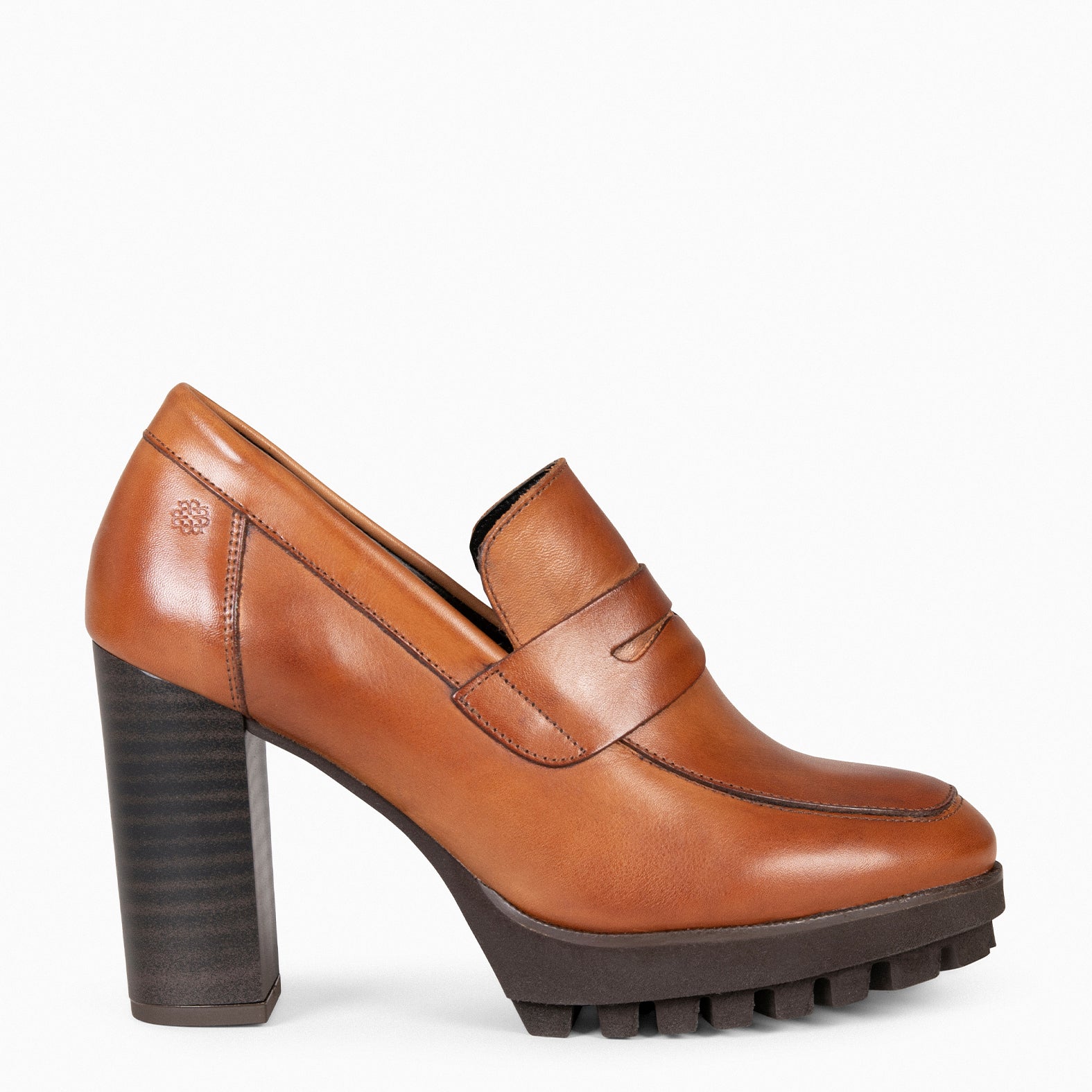 TREND – LEATHER high heel moccasin with platform