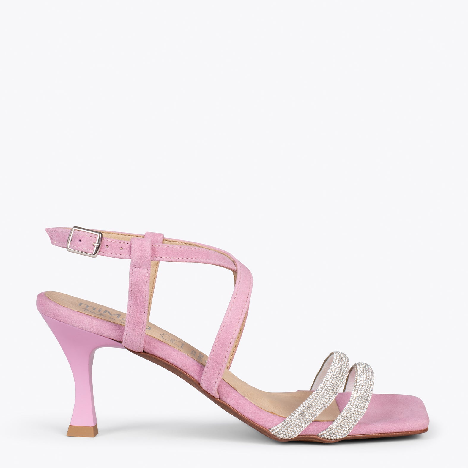 SHINY – PINK high heel sandals with strass straps